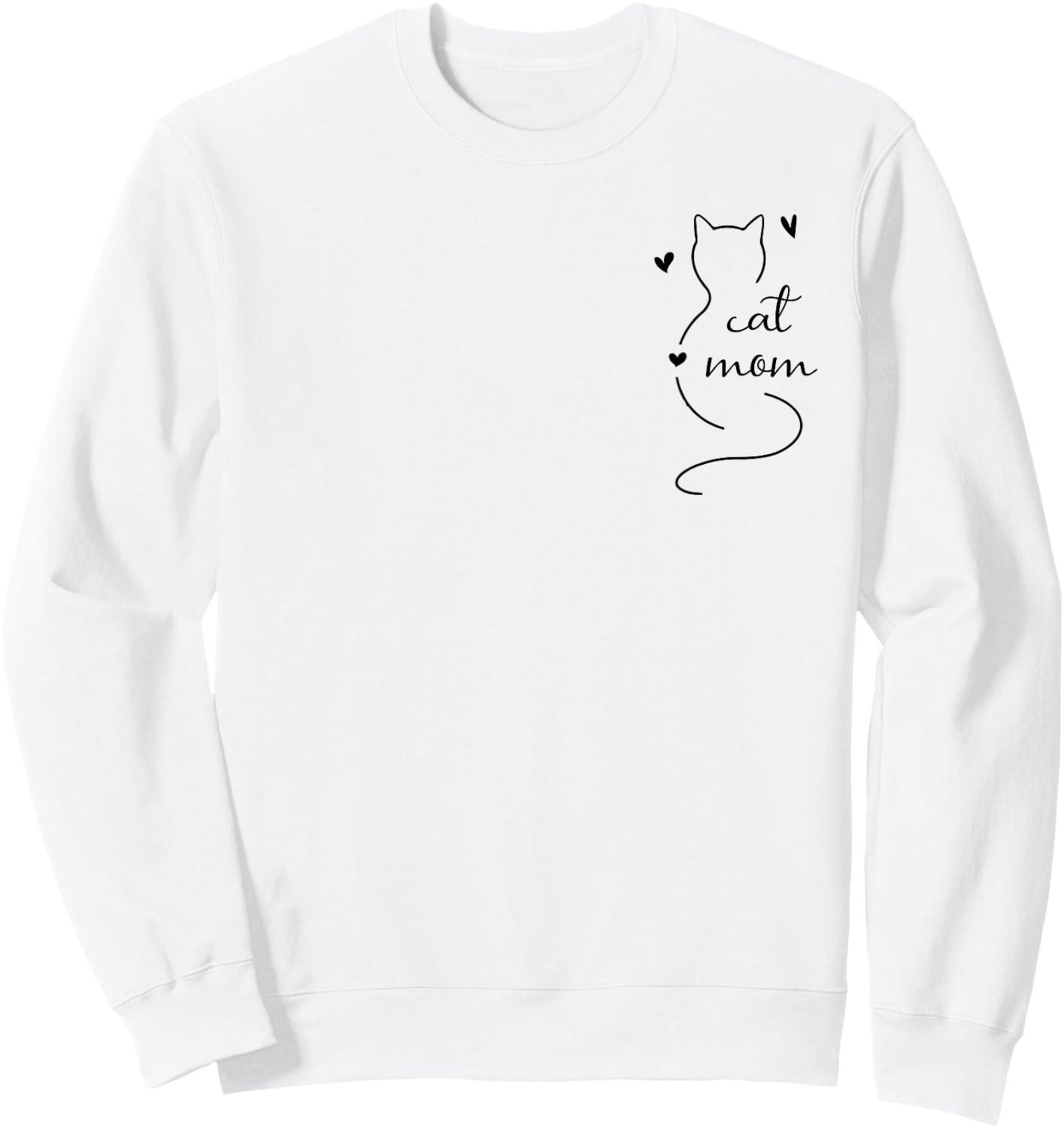 New 2025 Minimalistic Cat Mom Sweatshirt - Sweatshirt | White