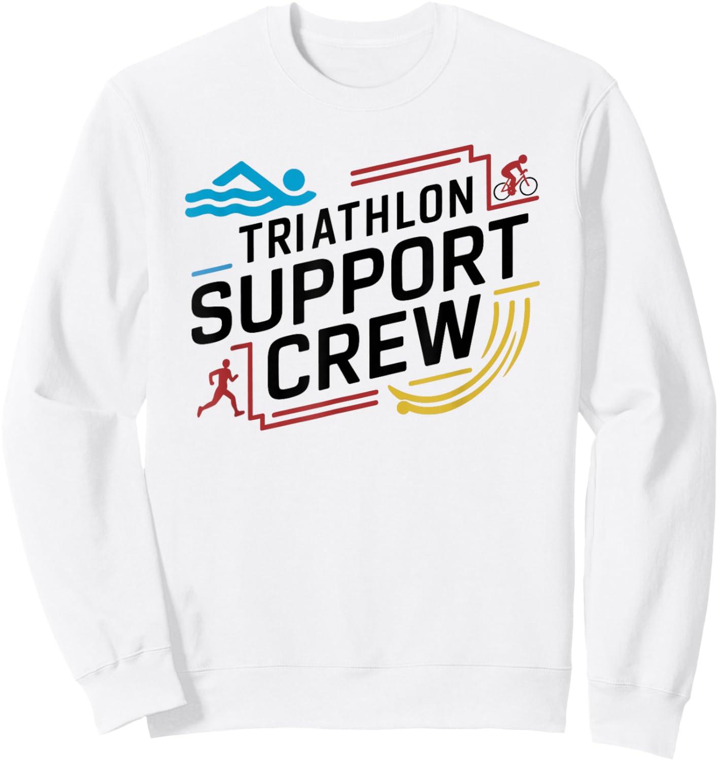 Triathlon Inspired Support Crew Related Triathlete Sweatshirt - Sweatshirt | White