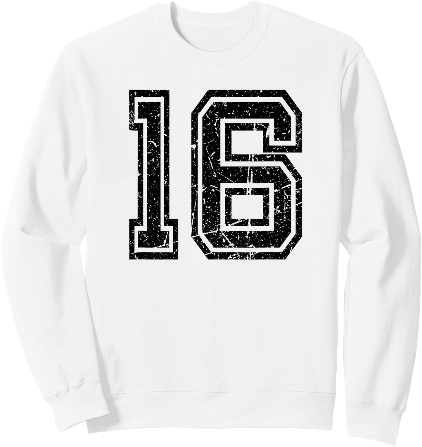 Retro Number #16 Sport Black Number Sweatshirt - Sweatshirt | White