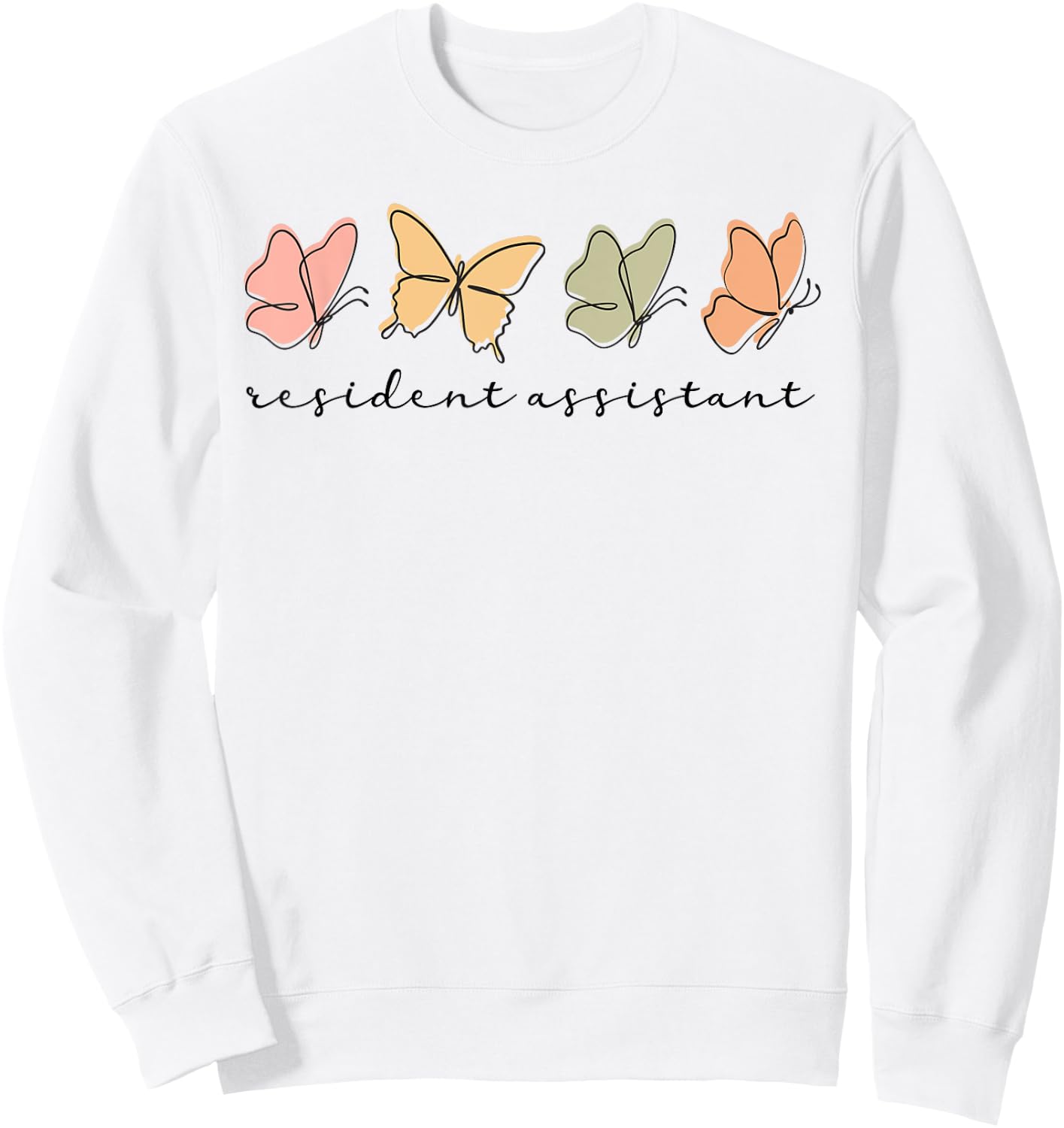 resident Assistant Women Cute Squad Butterfly Sweatshirt - Sweatshirt | White
