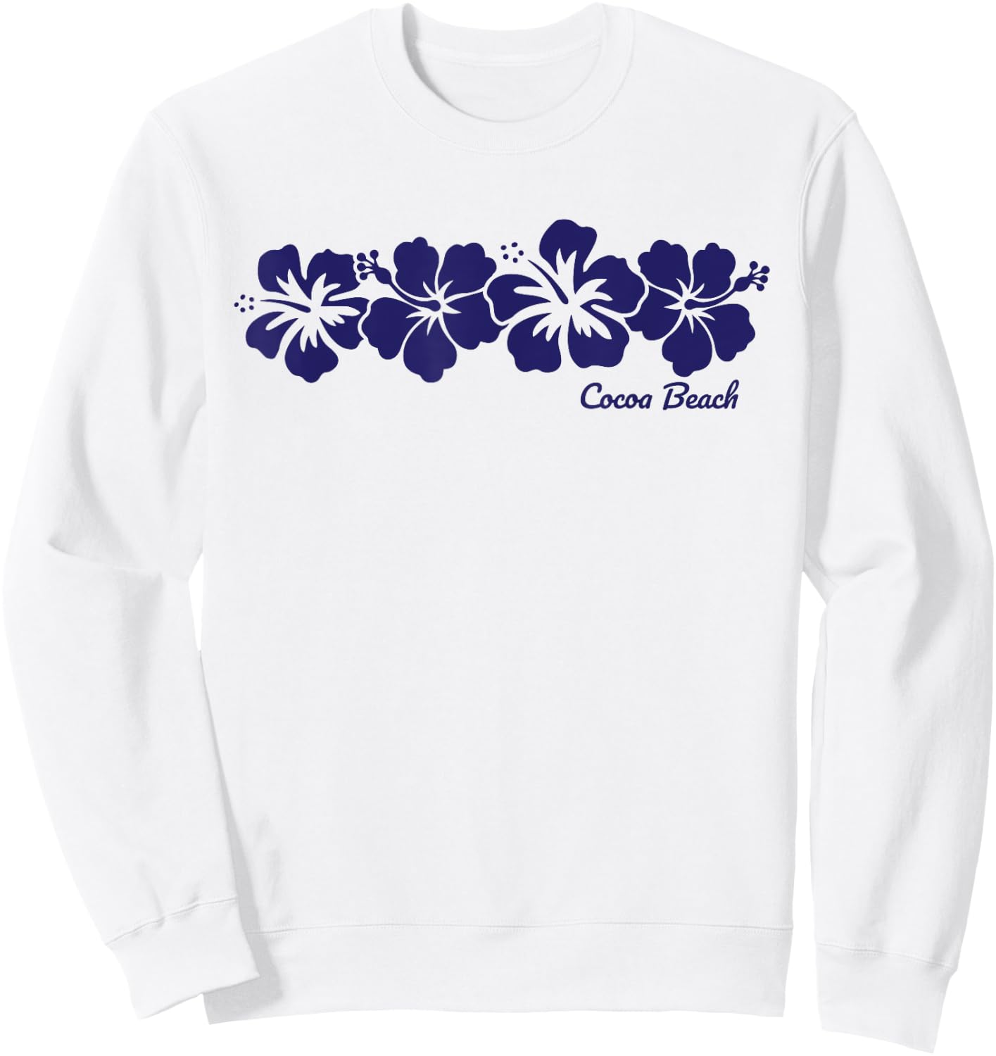 Cocoa Beach Florida Hibiscus Flower Vacation Souvenir Women Kids Sweatshirt - Sweatshirt | White