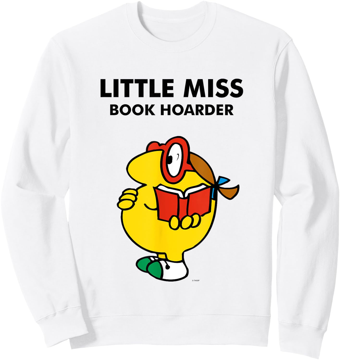 Mr. Men Little Miss Meme - Little Miss Book Hoarder Sweatshirt - Sweatshirt | White