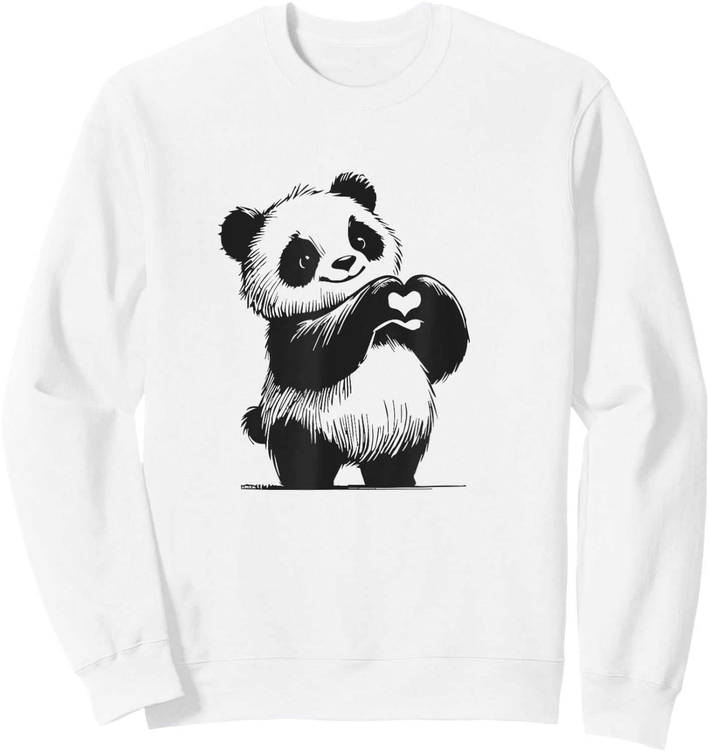 Valentines Day I Love Pandas Sweatshirt - Sweatshirt | White