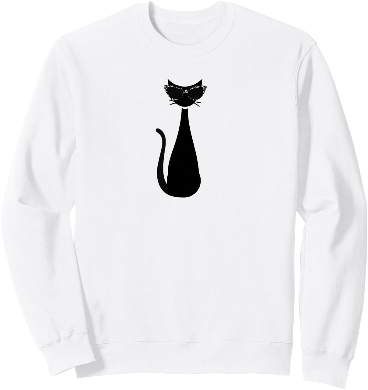 Retro Vintage Mod Atomic Black Cat Eye Eyeglasses Rockabilly Sweatshirt - Sweatshirt | White