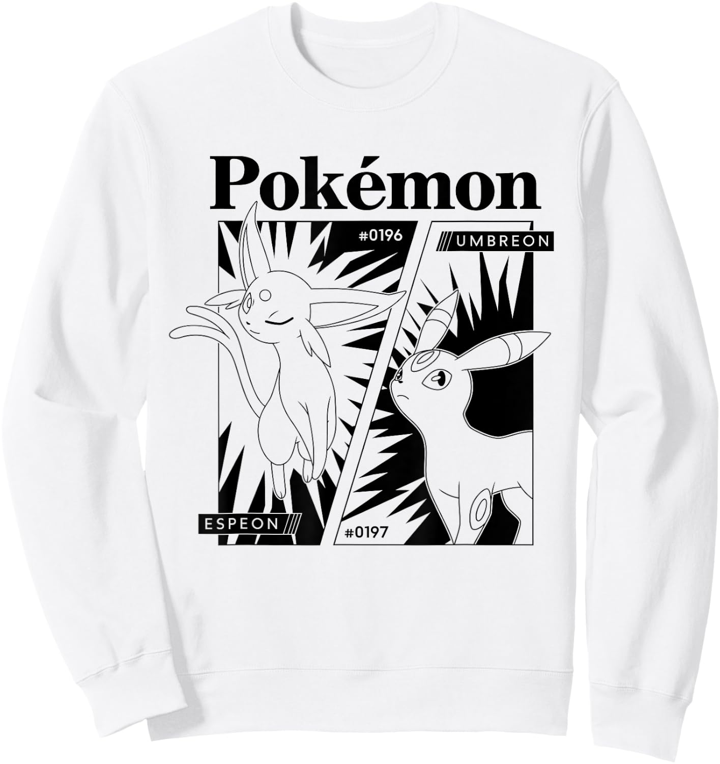 Pokémon - Espeon Umbreon Eeveelutions Manga Panel Sweatshirt - Sweatshirt | White