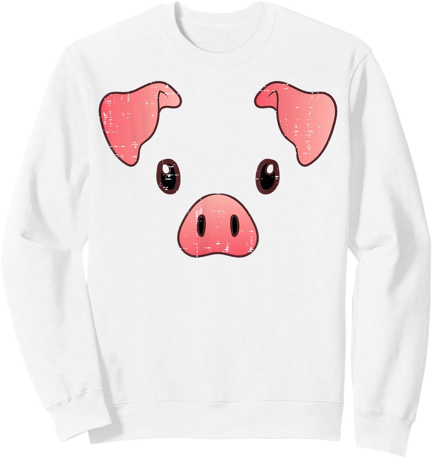 Pig Face Costume Cute Hog Halloween Animal Kids Women Men Sweatshirt - Sweatshirt | White