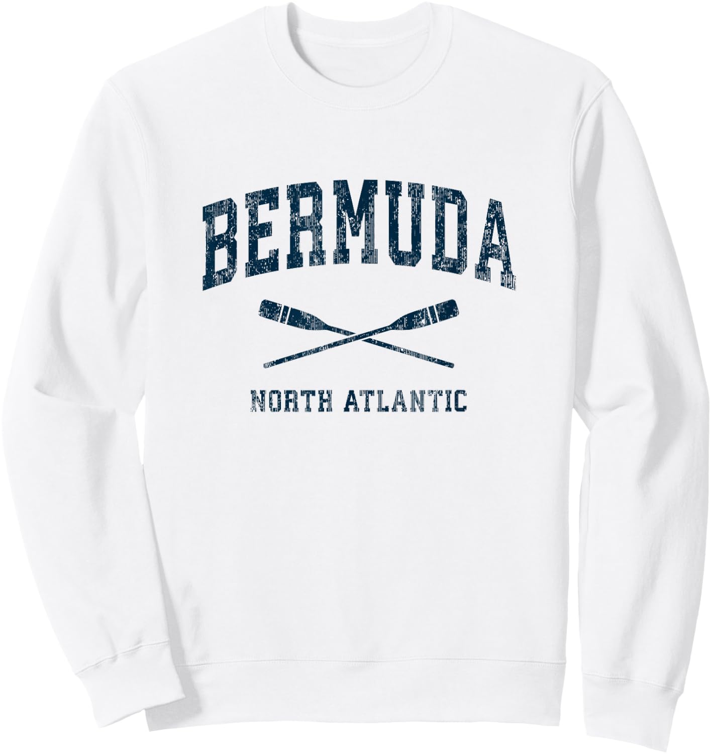 Bermuda Vintage Nautical Paddles Sports Oars Sweatshirt - Sweatshirt | White