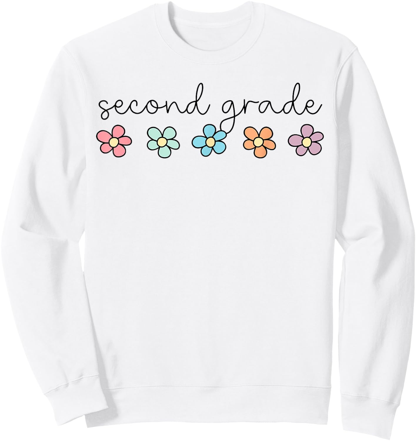 Retro Groovy Second Grade Hello 2nd Grade Teacher Kids Sweatshirt - Sweatshirt | White