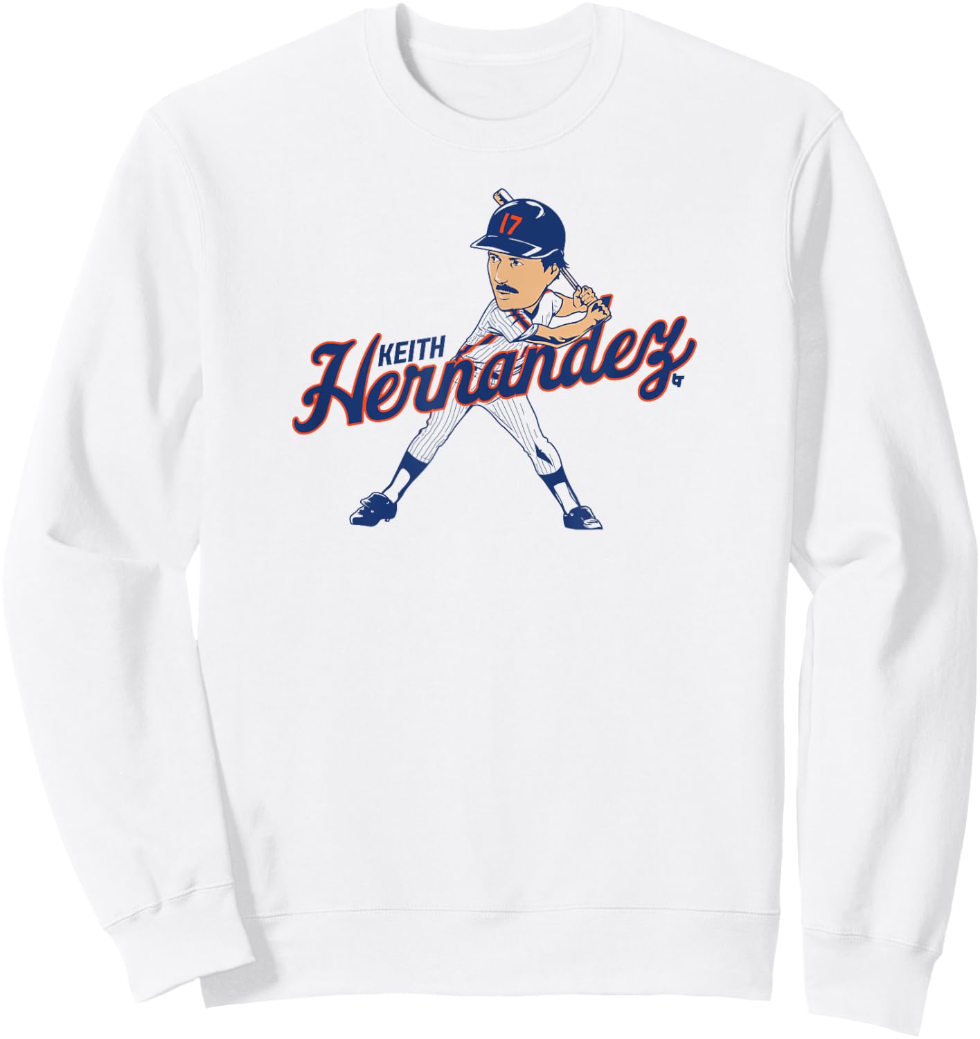 Keith Hernandez: Caricature - New York Baseball Sweatshirt - Sweatshirt | White