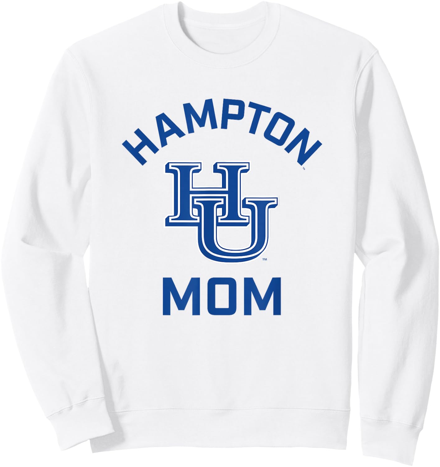 Hampton University Pirates Arched Mom Sweatshirt - Sweatshirt | White