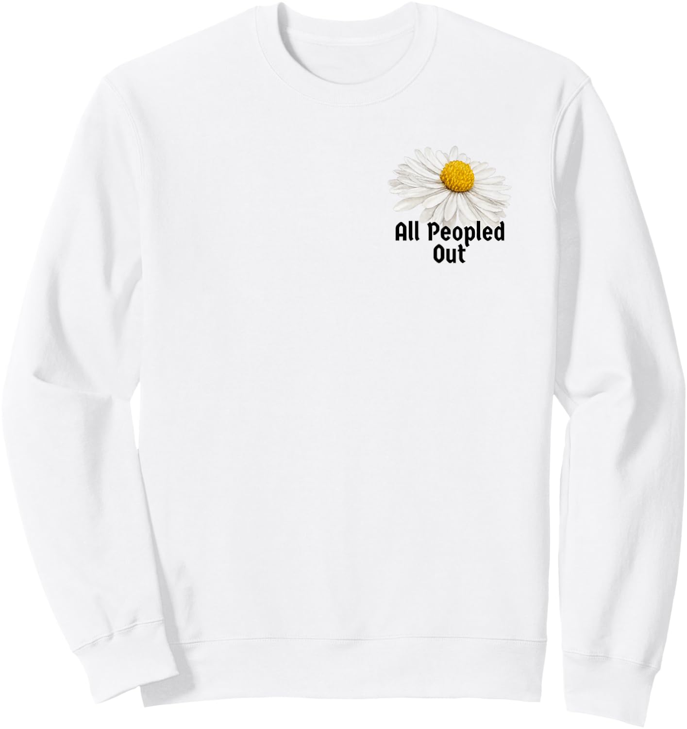Vintage Botanical Saying All Peopled Out Men Sweatshirt - Sweatshirt | White