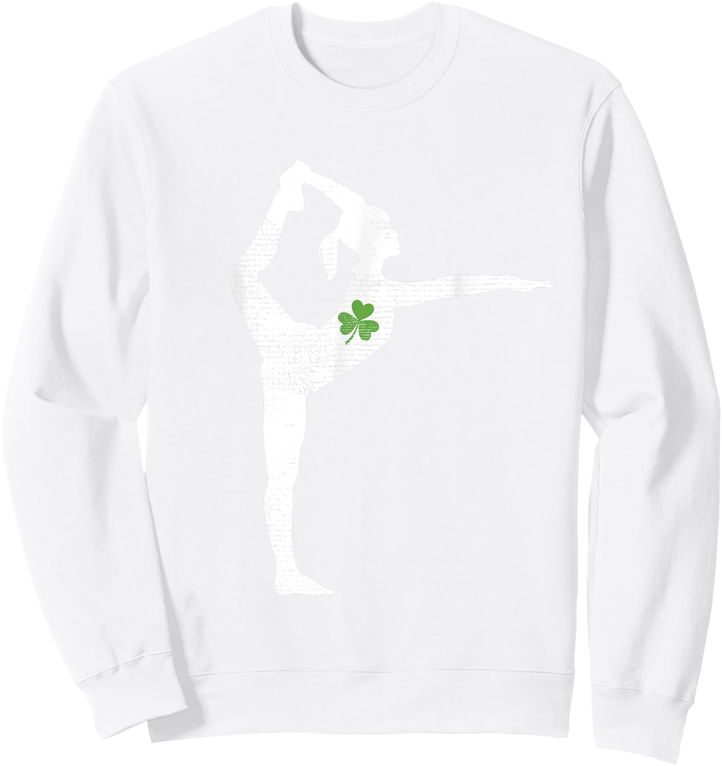 Gymnastics Lovers Green Shamrock Leaf St Patricks Day Sweatshirt - Sweatshirt | White
