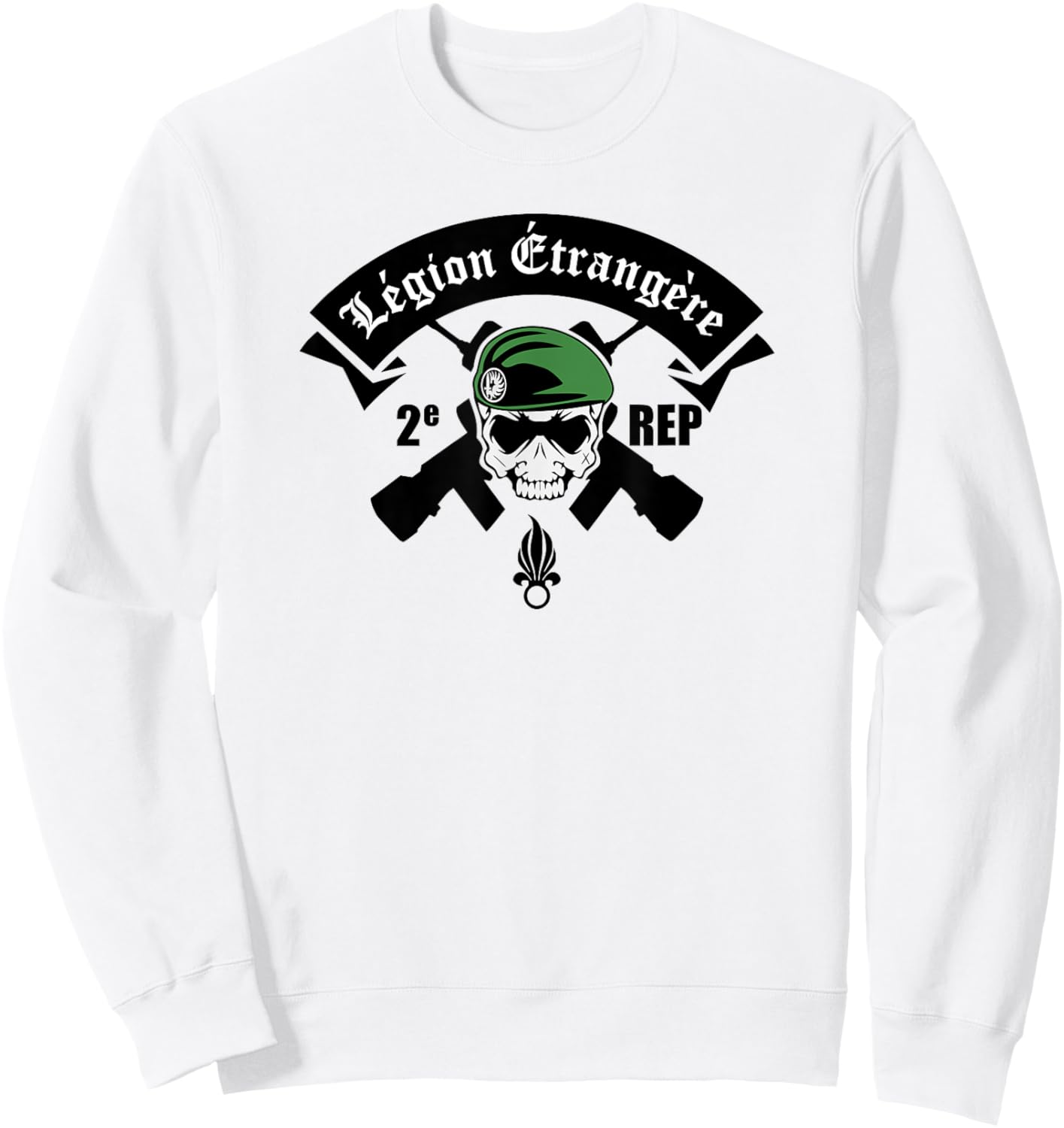 French Foreign Legion Paratrooper T shirt - 2 Rep Sweatshirt - Sweatshirt | White