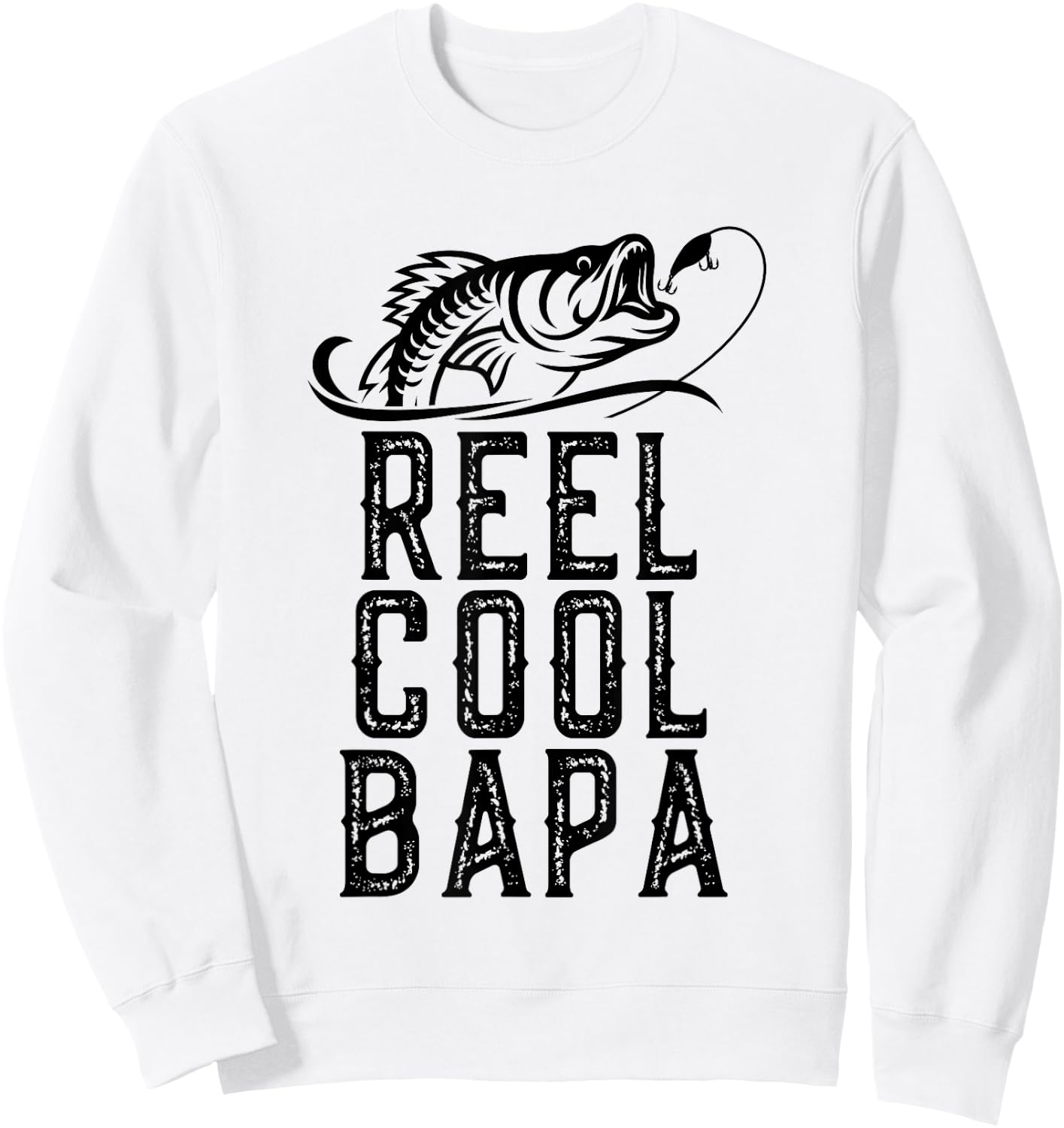 Reel Cool Bapa Fishing Fisherman Funny Grandpa Retro Sweatshirt - Sweatshirt | White