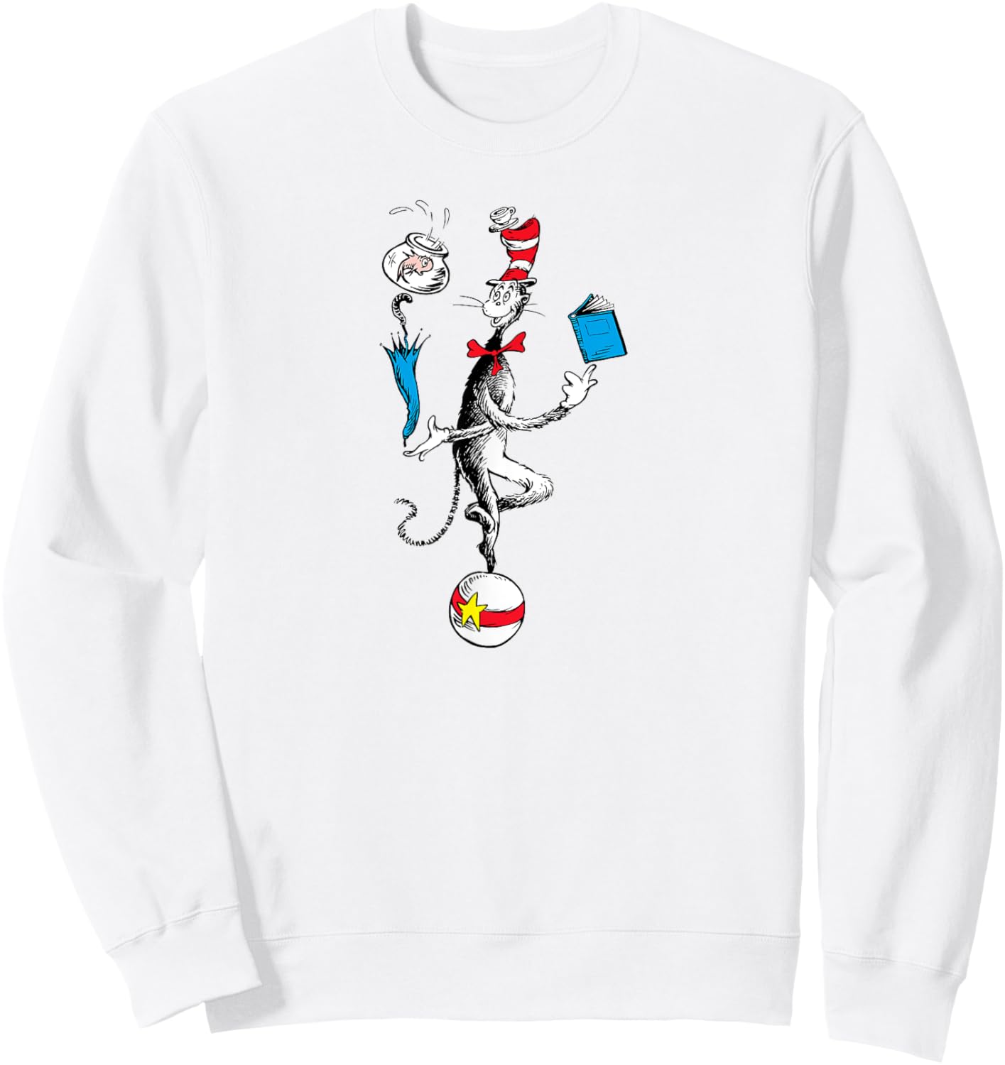 Dr. Seuss The Cat in the Hat Balancing Act Sweatshirt - Sweatshirt | White