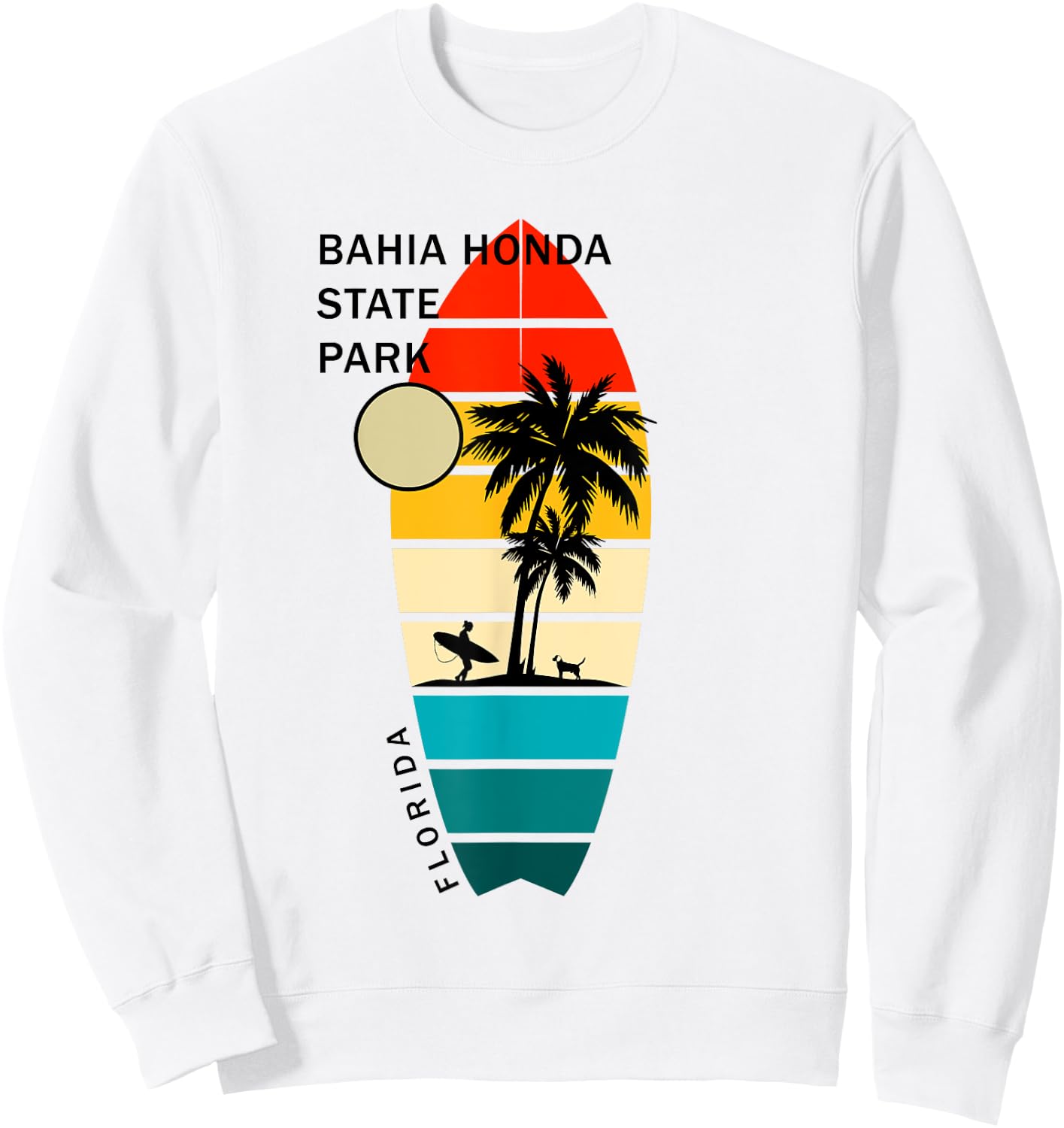 Retro Bahia Honda State Park Florida Surfboarders Surfers Sweatshirt - Sweatshirt | White