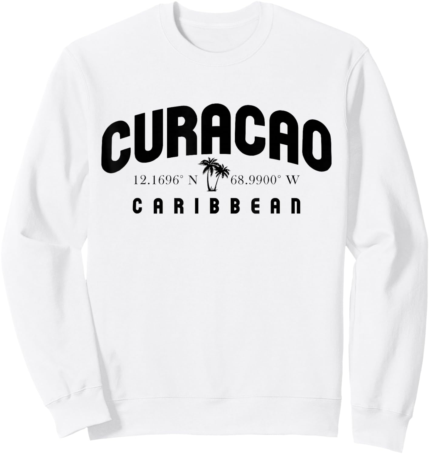 Curacao Map | Curacao Island | Dutch Caribbean Islands Sweatshirt - Sweatshirt | White