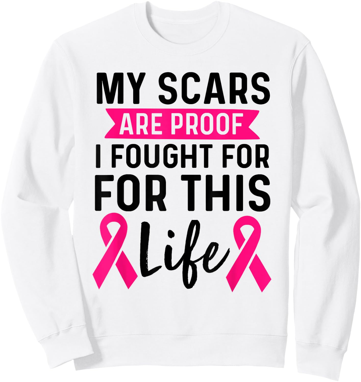 Breast Cancer Warrior Mastectomy Surgery Sweatshirt - Sweatshirt | White