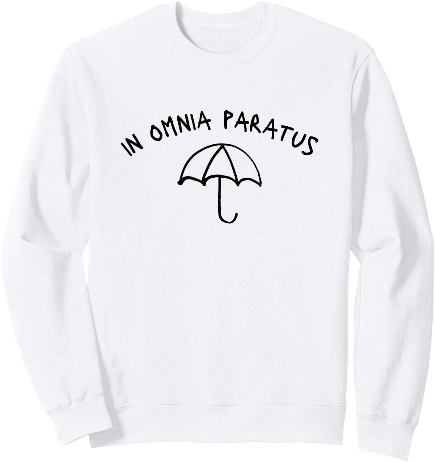 In Omnia Paratus , Small, Grey Sweatshirt - Sweatshirt | White