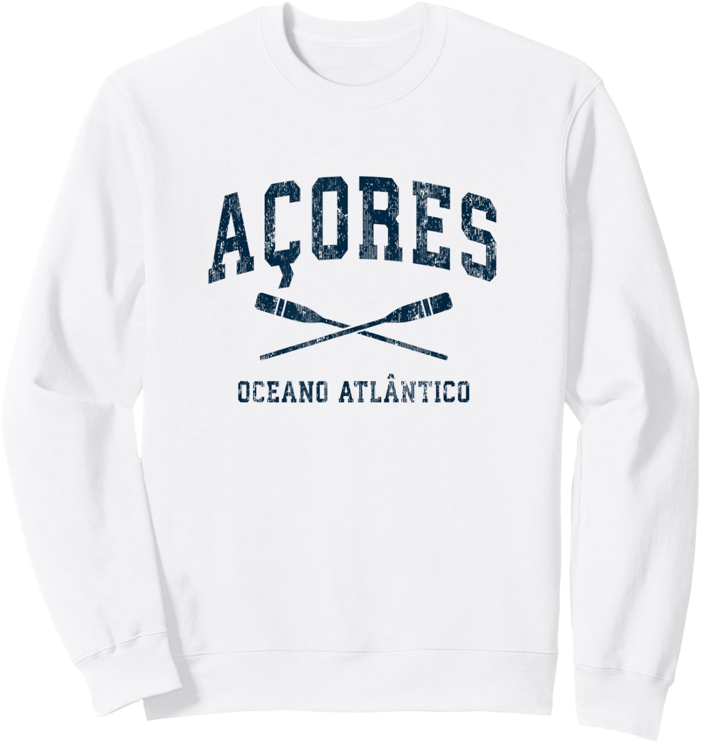 Azores Vintage Nautical Paddles Sports Oars Sweatshirt - Sweatshirt | White