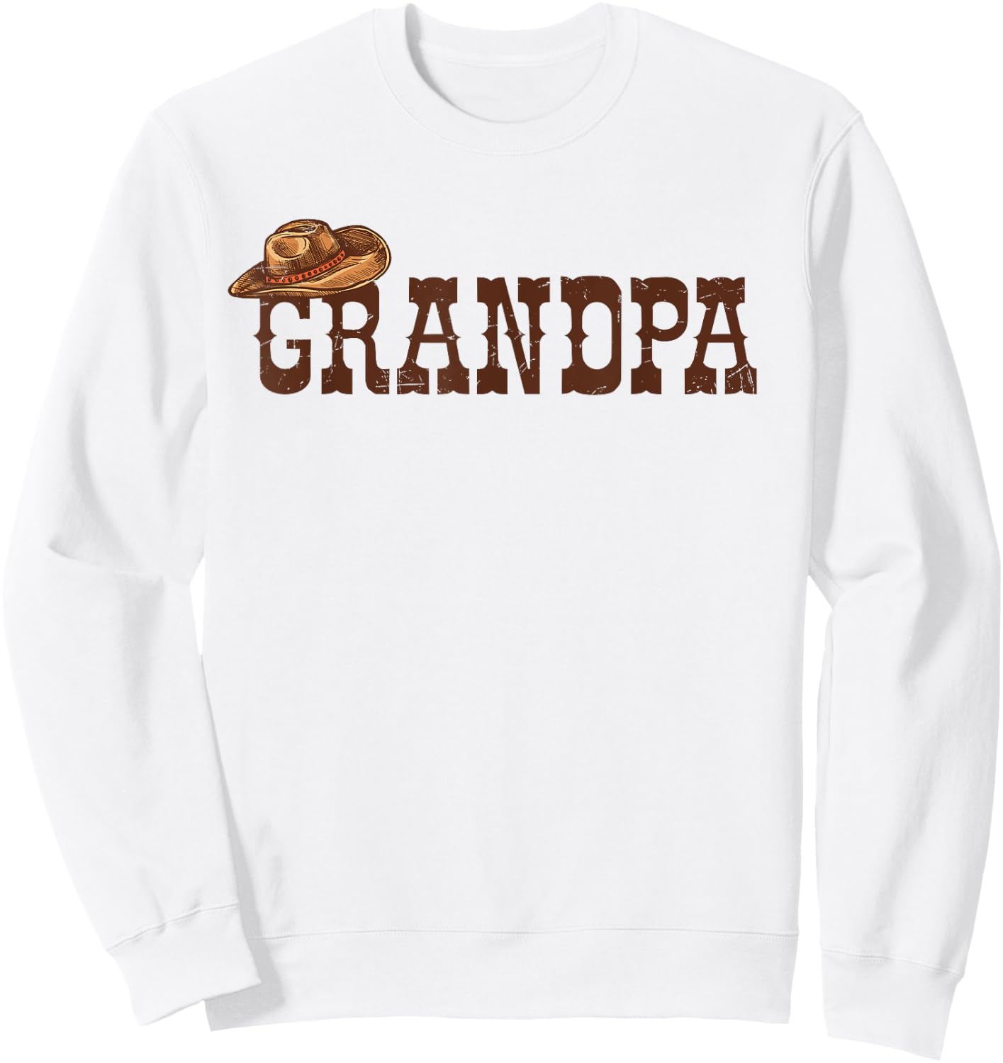 Grandpa Western Family Matching Birthday Cowboy Cowgirl Sweatshirt - Sweatshirt | White