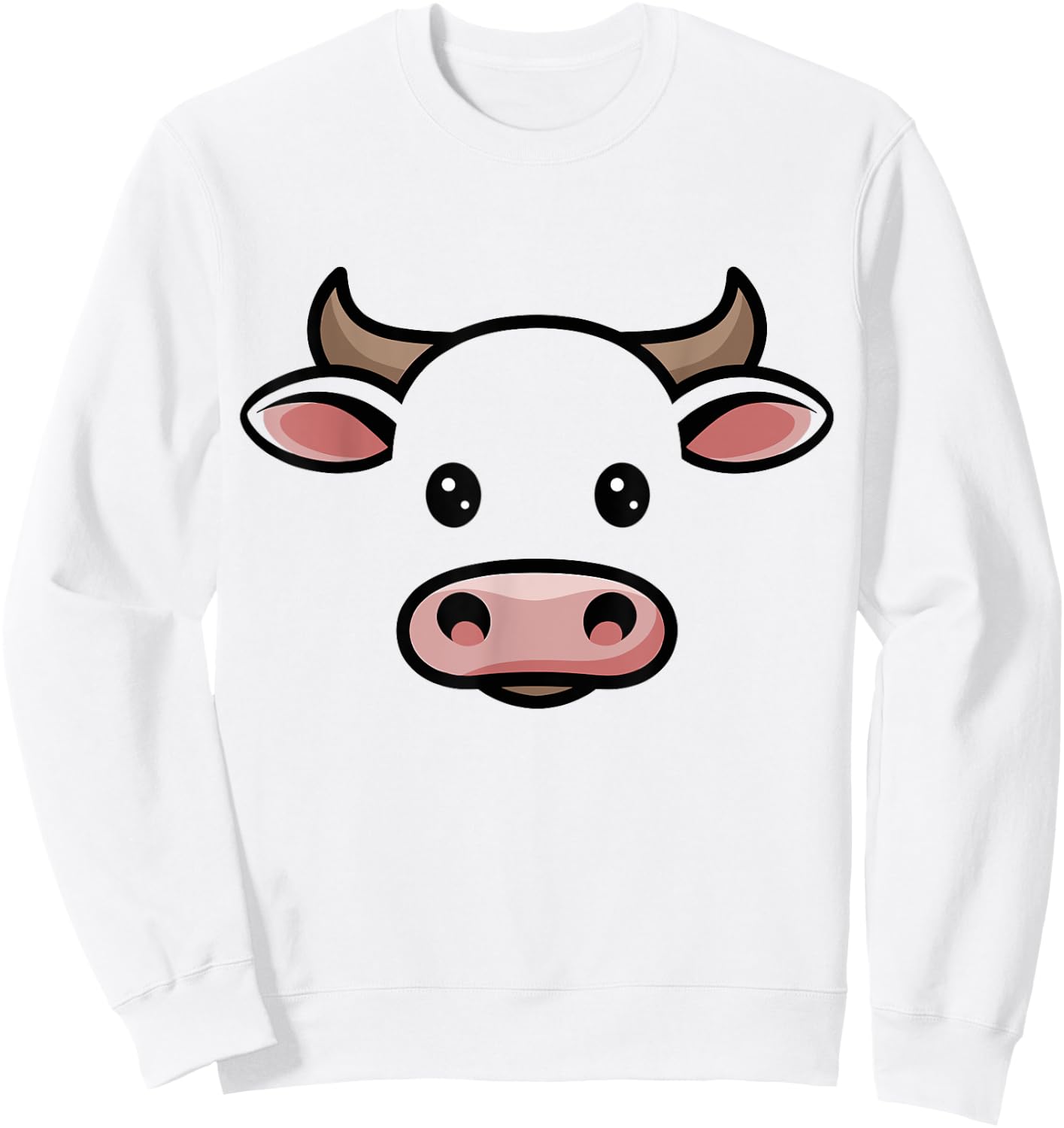 Halloween Cow Bull Face Costume Kids Cute Themed Sweatshirt - Sweatshirt | White