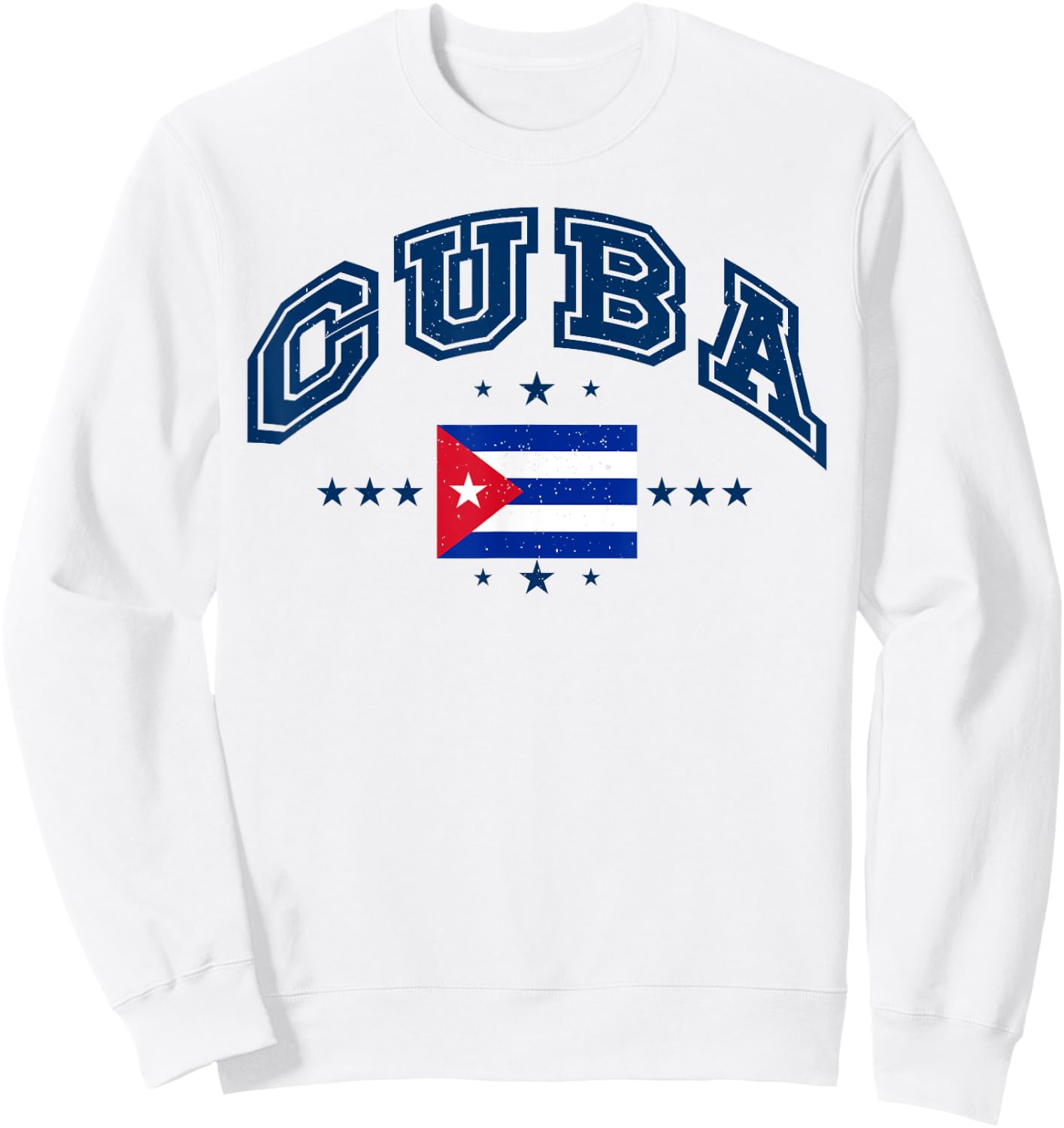 Retro Cuba Men Women Athletic Throwback Flag Sweatshirt - Sweatshirt | White