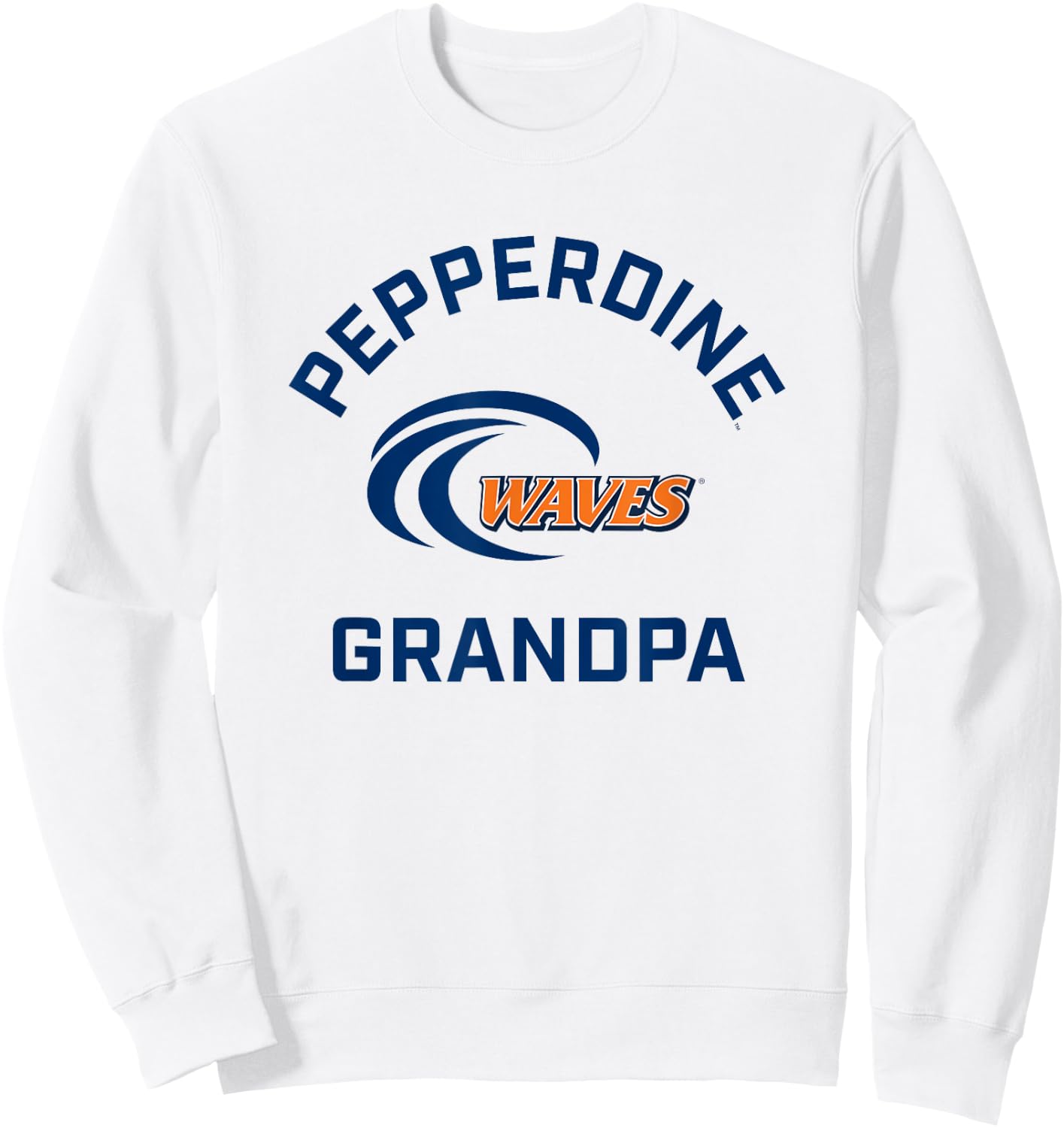 Pepperdine University Waves Arched Grandpa Sweatshirt - Sweatshirt | White