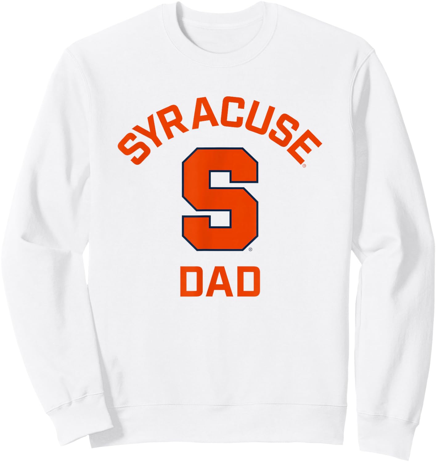 Syracuse University Orange Arched Dad Sweatshirt - Sweatshirt | White