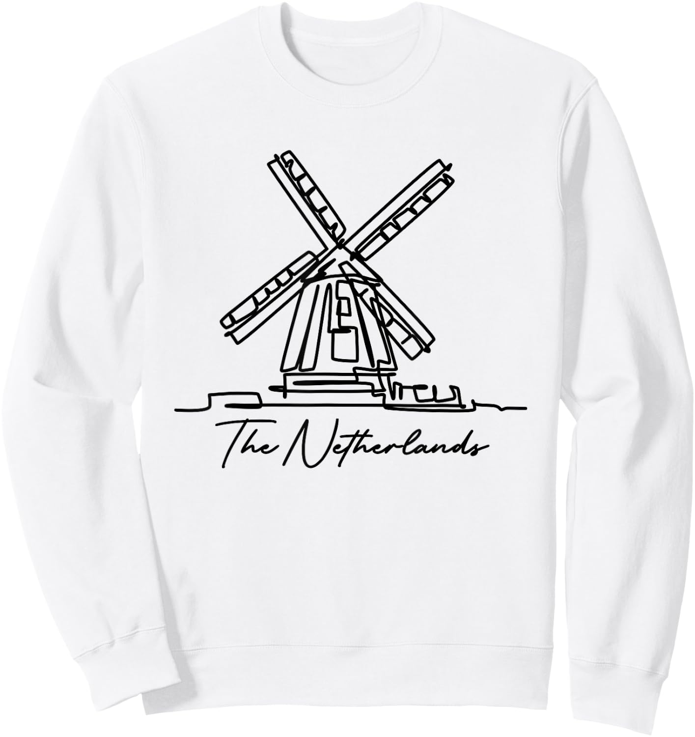 The Netherlands Windmill Amsterdam Zaanse Schans Souvenir Sweatshirt - Sweatshirt | White