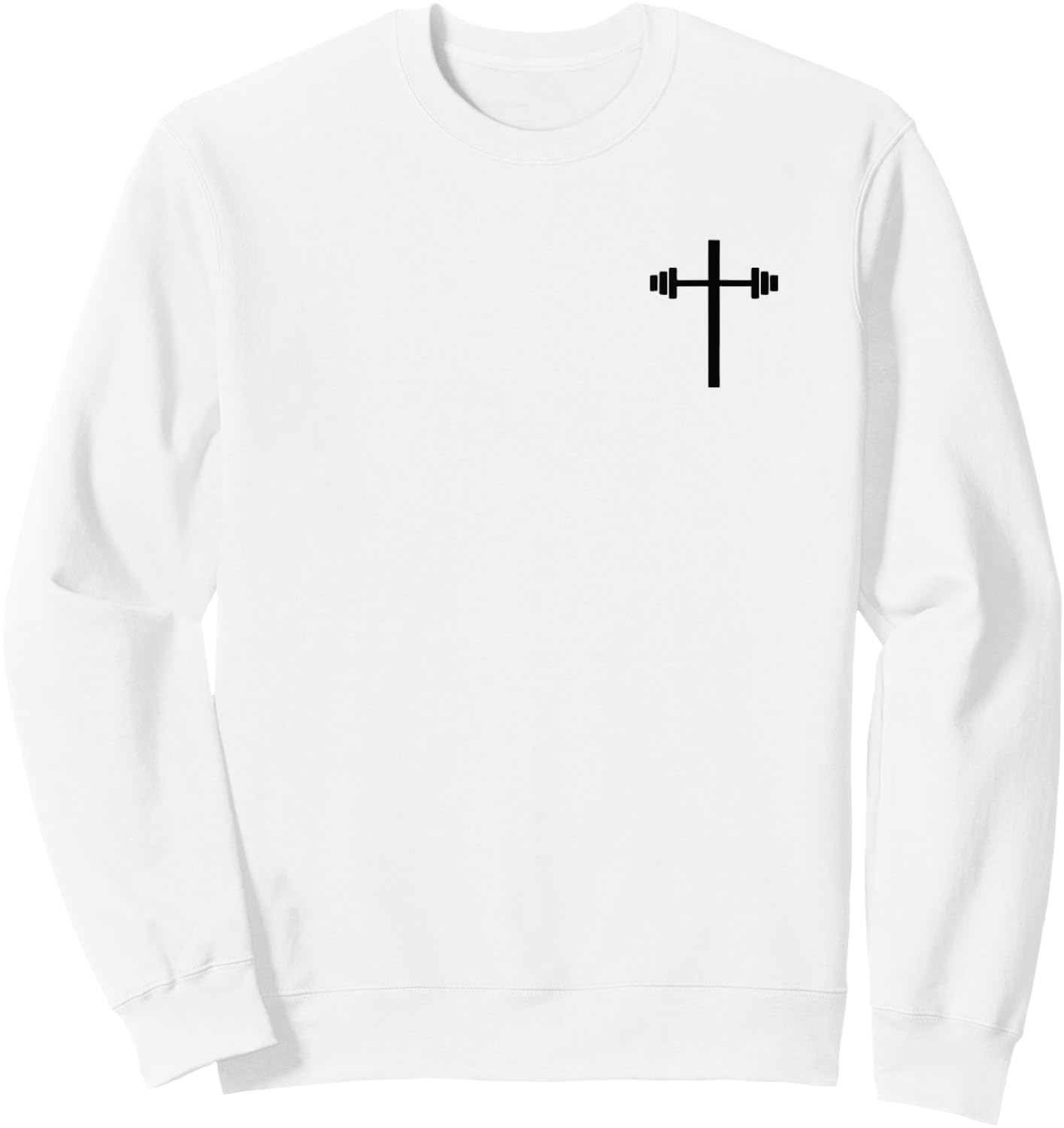 Cross Gym Workout Dumbbell Christian Sweatshirt - Sweatshirt | White