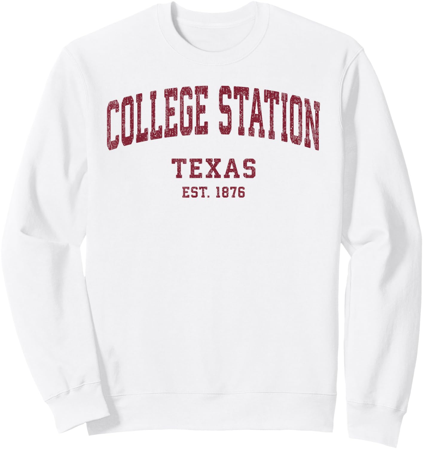 College Station Texas TX Vintage Athletic Sports Sweatshirt - Sweatshirt | White