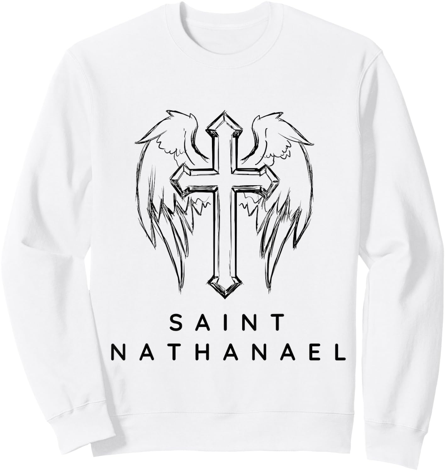 Saint Nathanael the Apostle. Traditional Catholic Prayer Sweatshirt - Sweatshirt | White