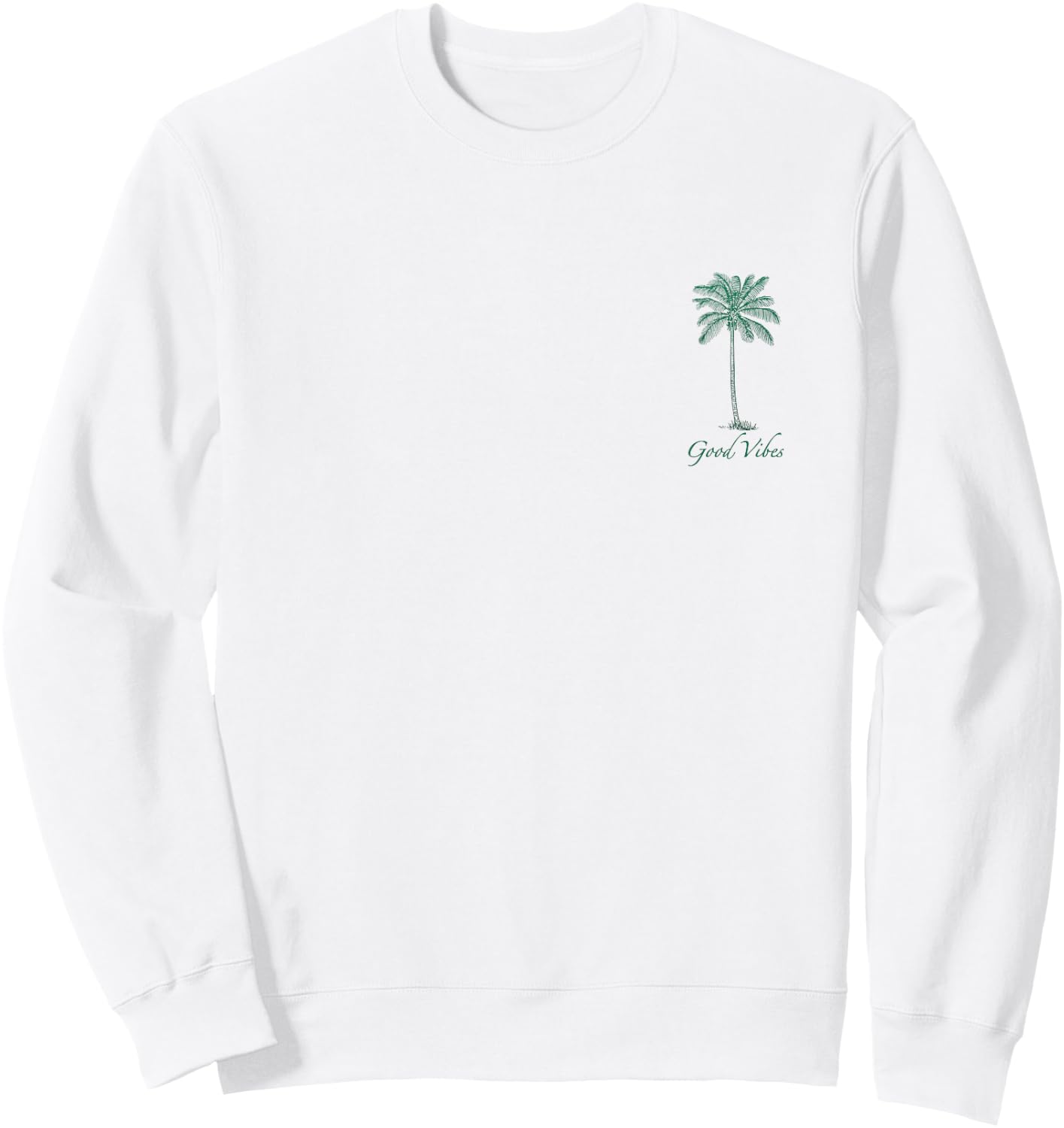 Vintage Hawaiian Palm Tree Beach Tropical Island Pocket Logo Sweatshirt - Sweatshirt | White