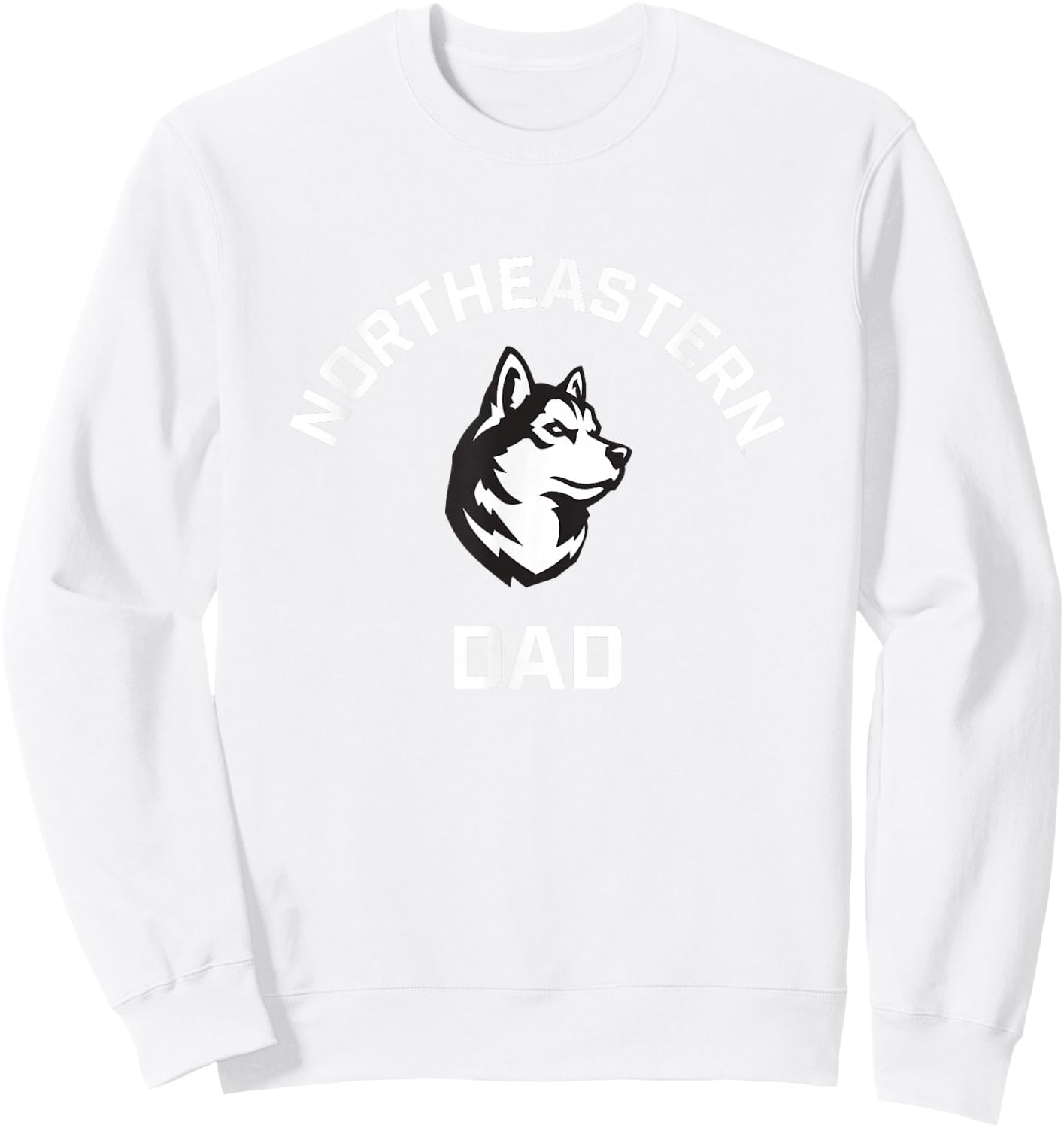 Northeastern University NEU Huskies Arched Dad Sweatshirt - Sweatshirt | White