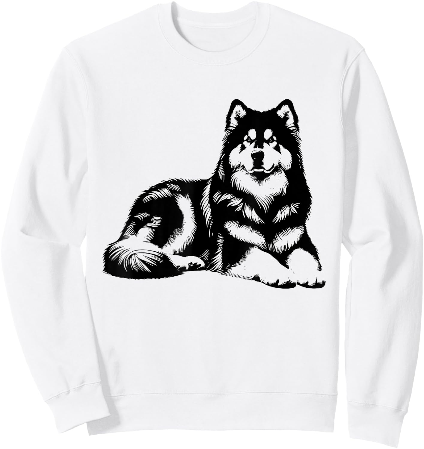 Dog Dad Mom Lover - Monochromatic Alaskan Malamute Sweatshirt - Sweatshirt | White
