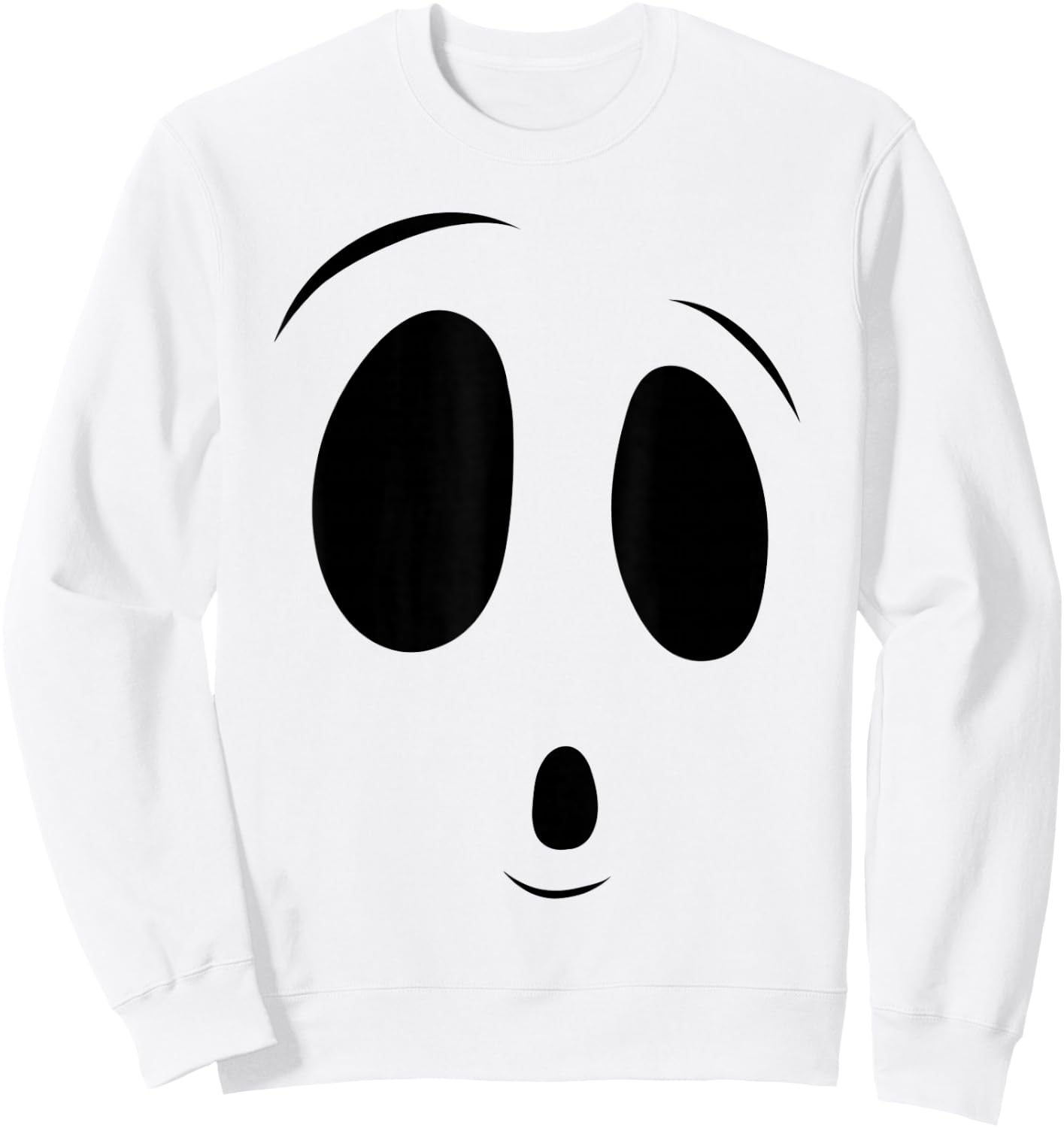 Funny Surprised Face Ghost Halloween Costume for Boys Girls Sweatshirt - Sweatshirt | White