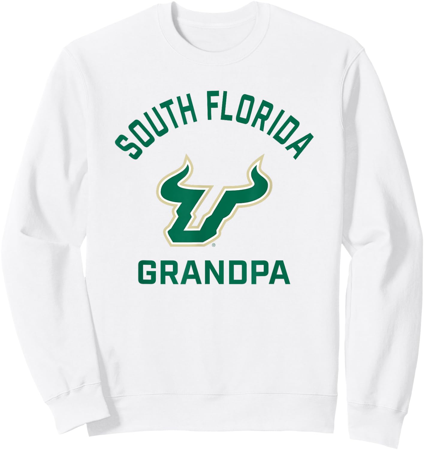 University of South Florida USF Bulls Arched Grandpa Sweatshirt - Sweatshirt | White