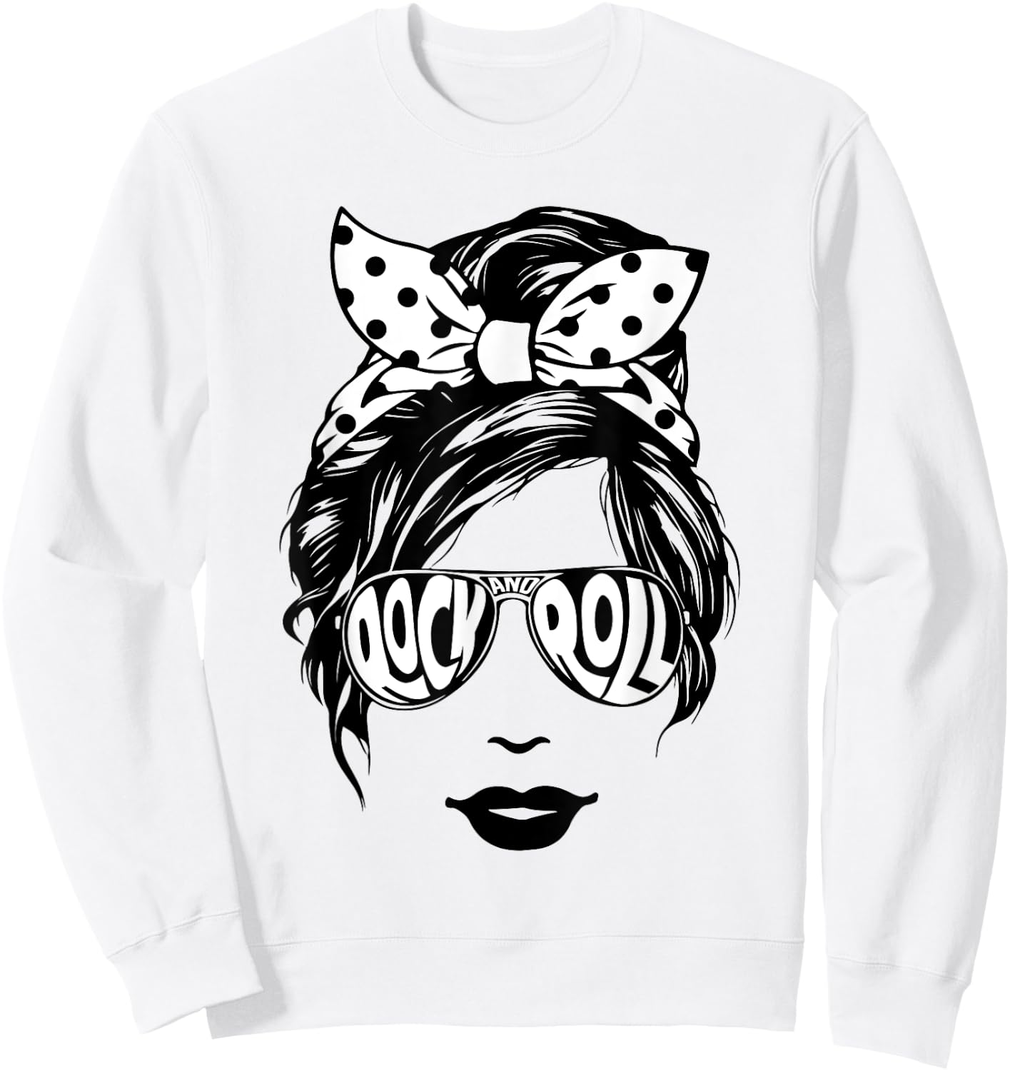 50s Rockabilly Pinup Clothing 1950s Sock Hop Rock and Roll Sweatshirt - Sweatshirt | White