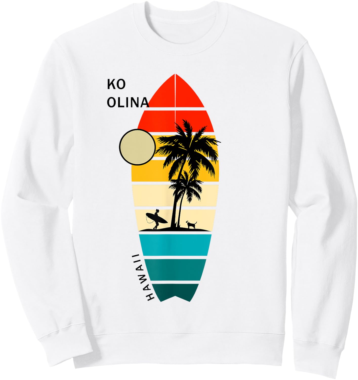 Retro Hawaii Ko Olina Surfboarders Surfers Sweatshirt - Sweatshirt | White