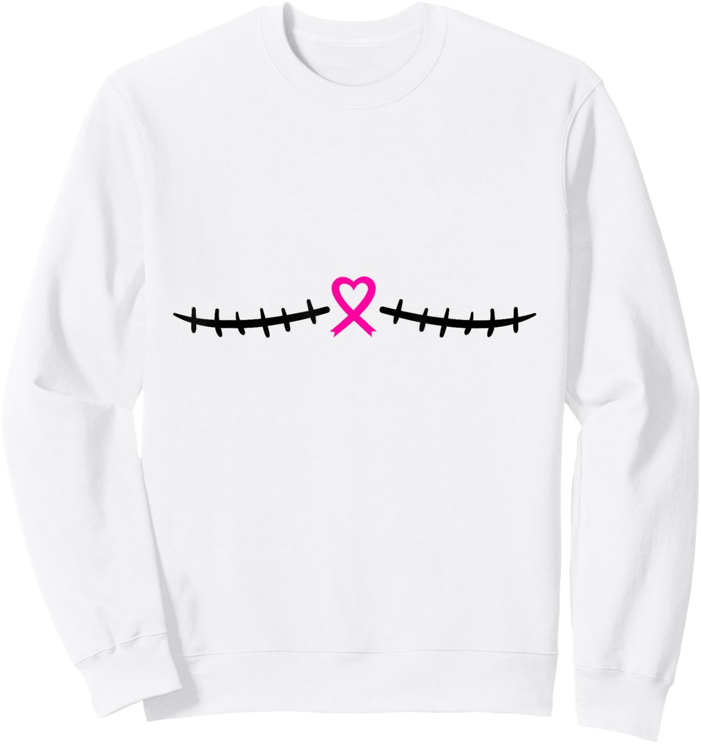 Double Mastectomy Breast Cancer Survivor Pink Ribbon Sweatshirt - Sweatshirt | White