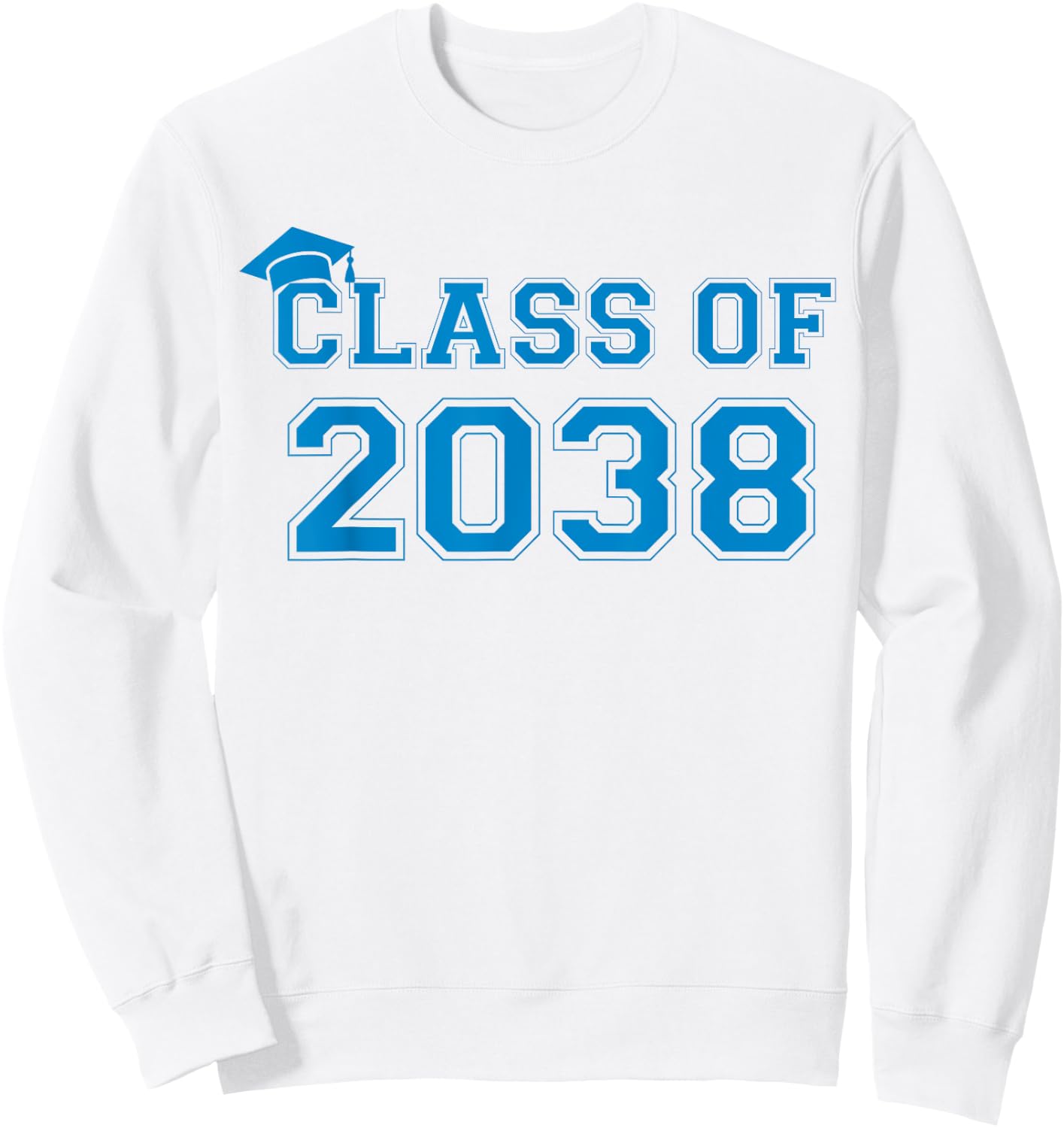 Class Of 2038 Handprint Pre-K Blue Kids 2038 Graduation Boys Sweatshirt - Sweatshirt | White