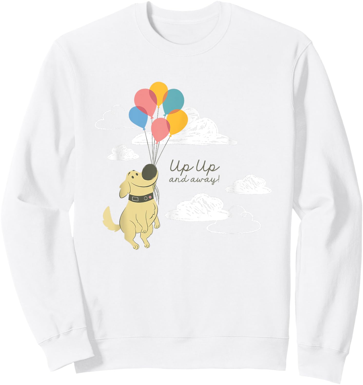 Disney Pixar Up Cute Dug Up Up And Away! Big Chest Logo Sweatshirt - Sweatshirt | White
