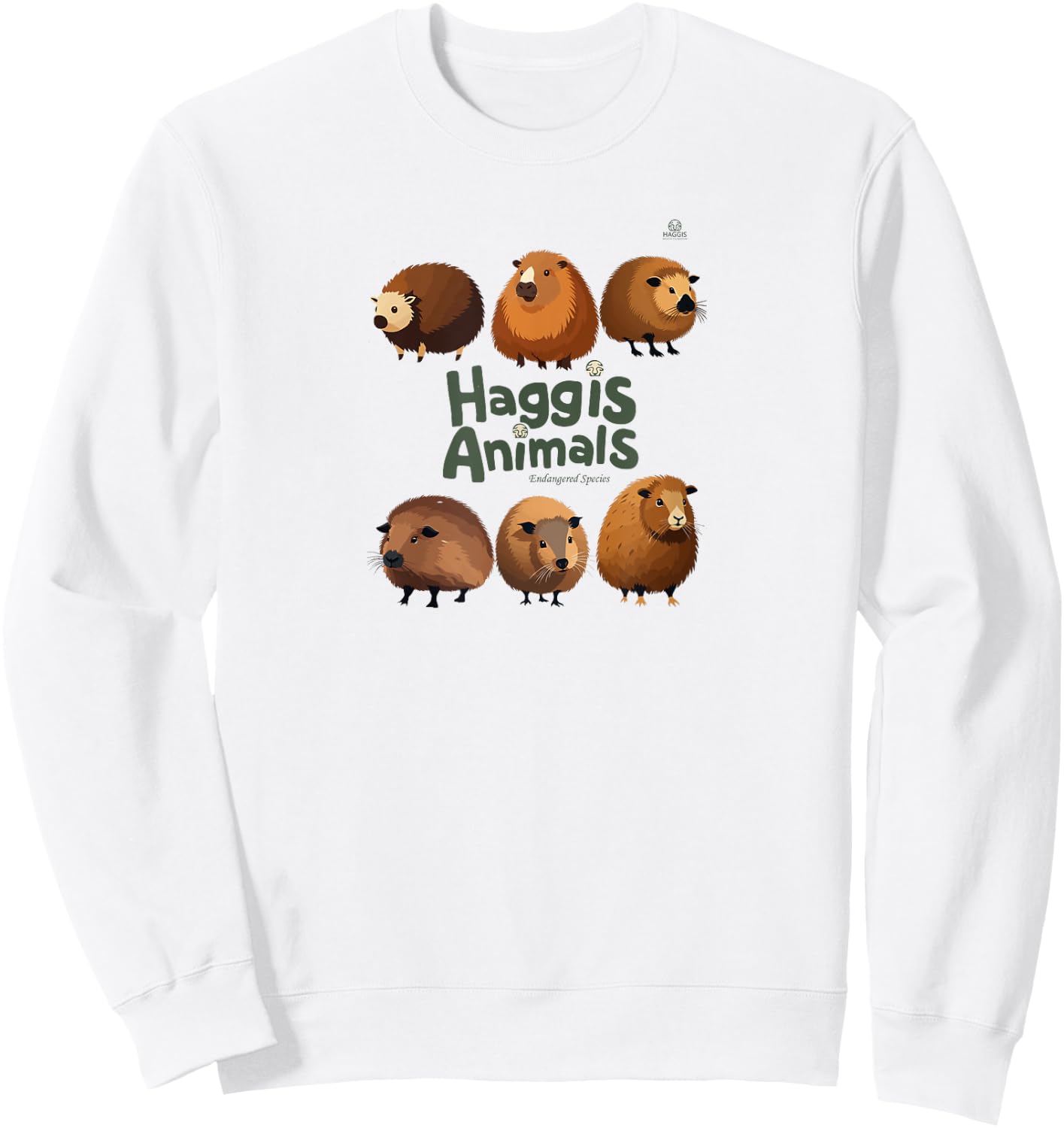 Scottish Wild Haggis Animals Sweatshirt - Sweatshirt | White