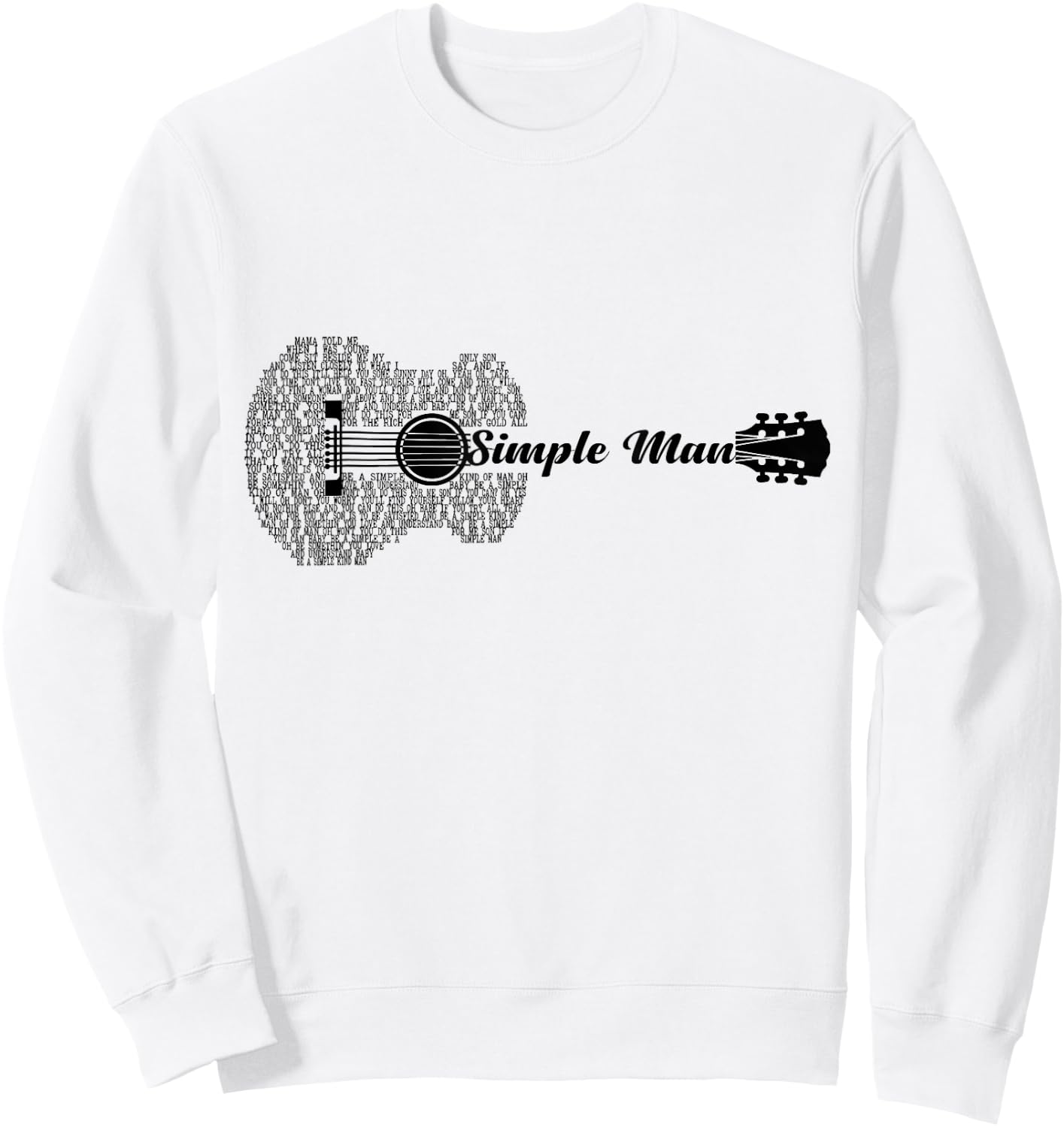 Simple Man Music Guitar L:over Guitar Shape Sweatshirt - Sweatshirt | White