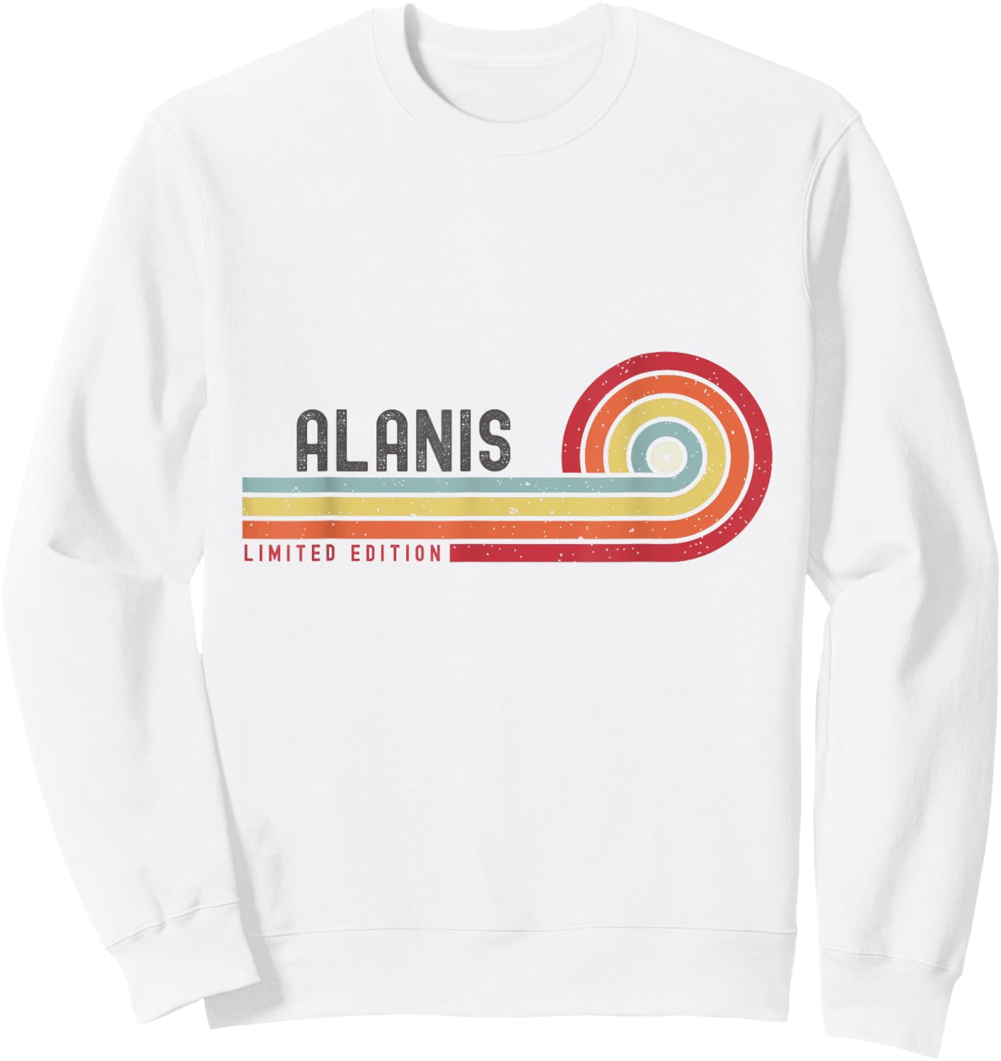 I Love Alanis Personalized Retro Sunset First Name Sweatshirt - Sweatshirt | White
