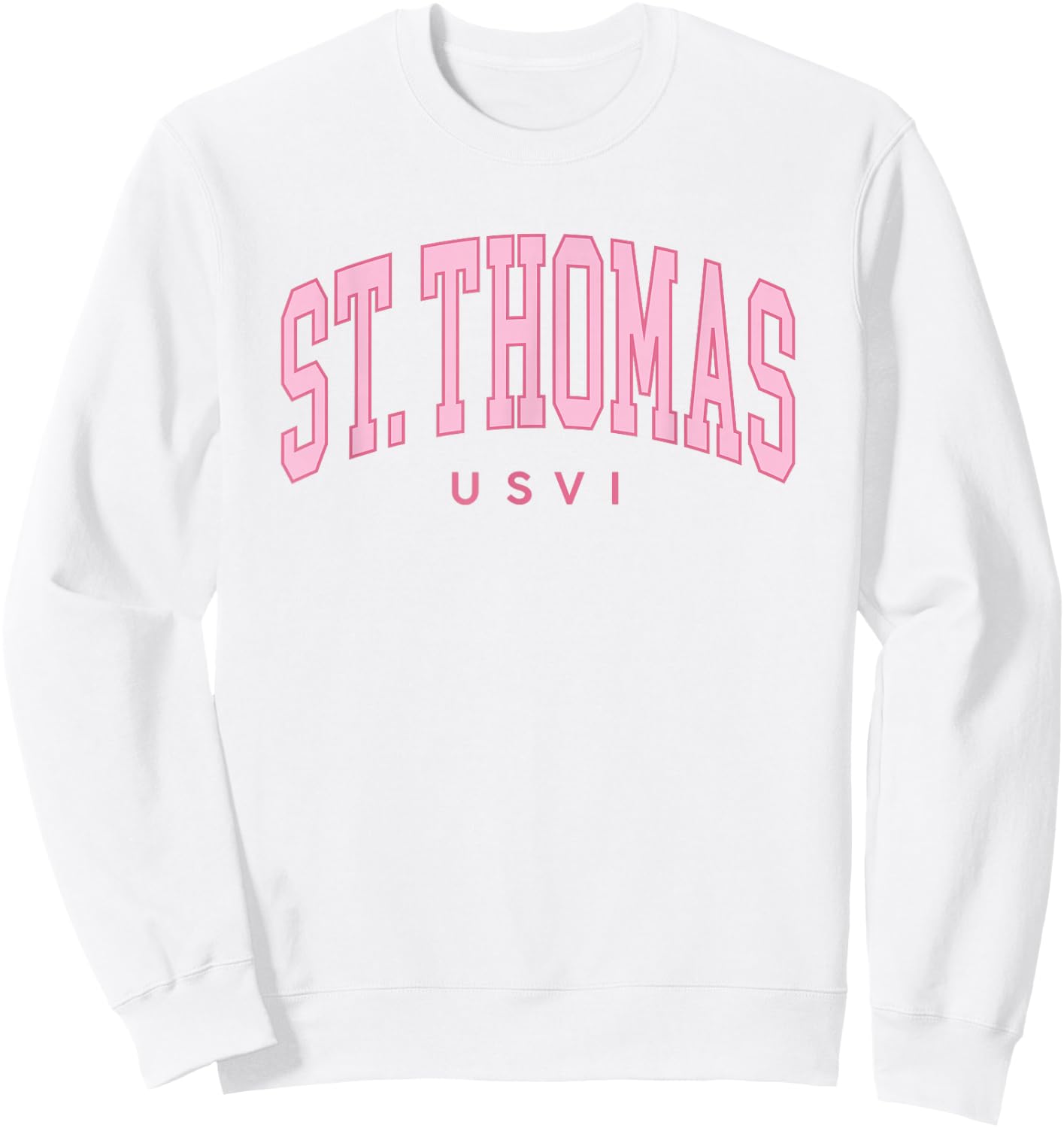 St Thomas USVI Preppy Retro Throwback Pink Girls Sweatshirt - Sweatshirt | White