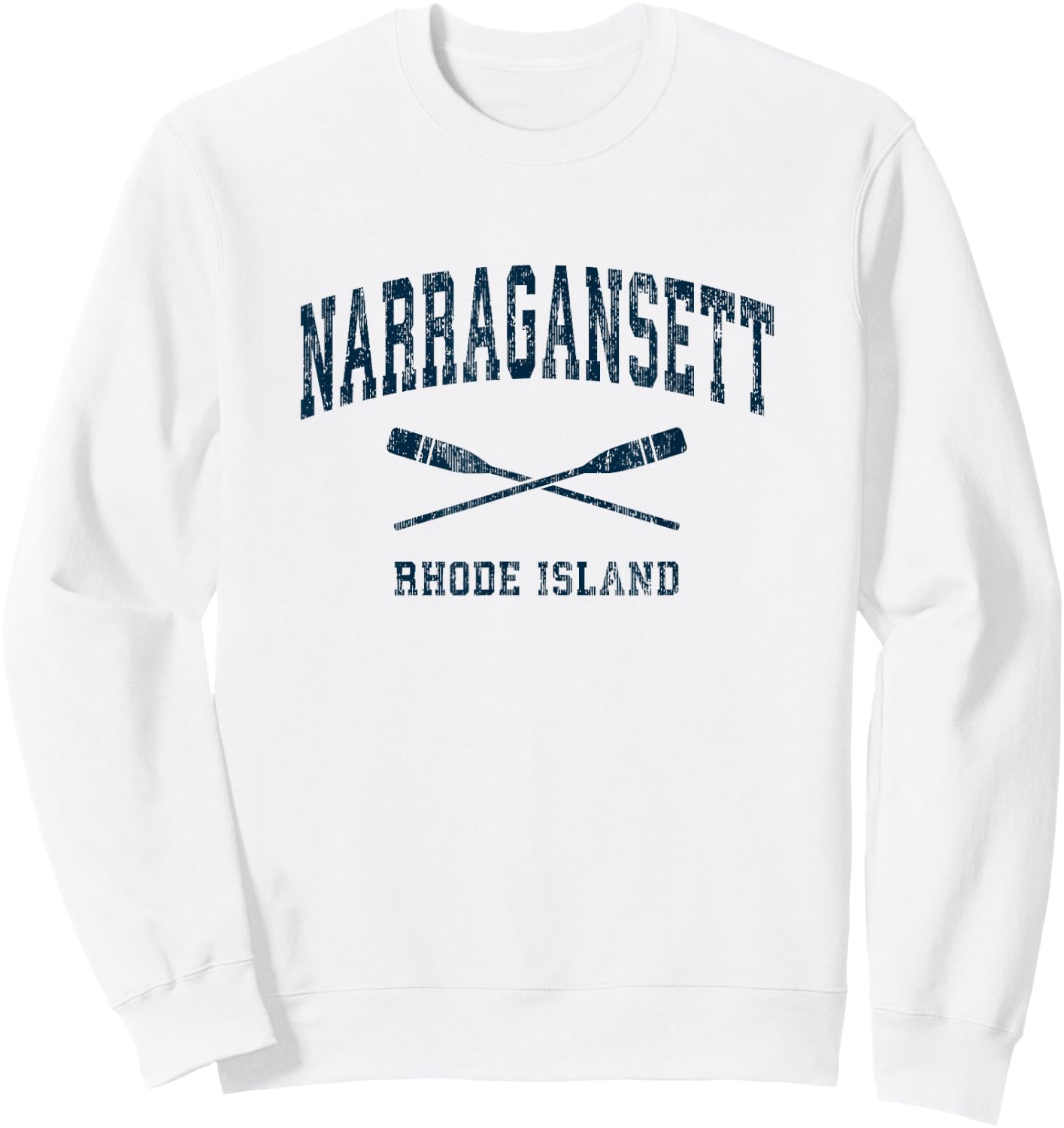 Narragansett Rhode Island Vintage Nautical Paddles Sports Oa Sweatshirt - Sweatshirt | White