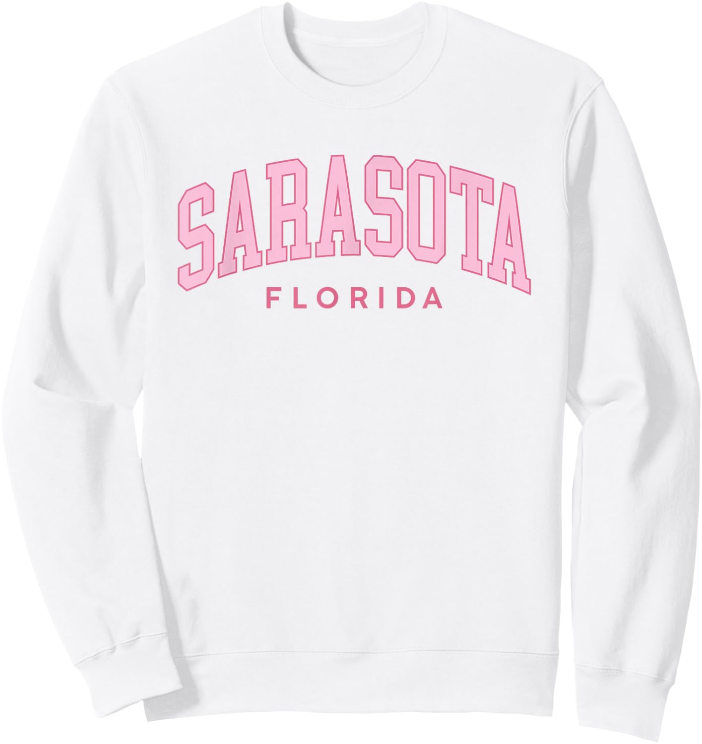 Sarasota Florida Retro Preppy Throwback Pink Girls Sweatshirt - Sweatshirt | White
