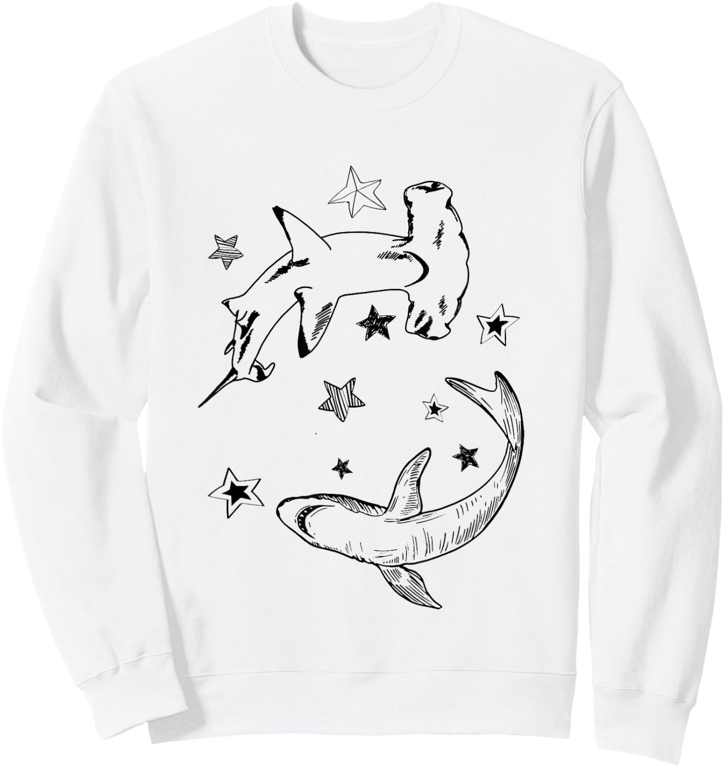 Great Hammerhead Shark, Funny Shark Lover Ocean Wildlife Sweatshirt - Sweatshirt | White